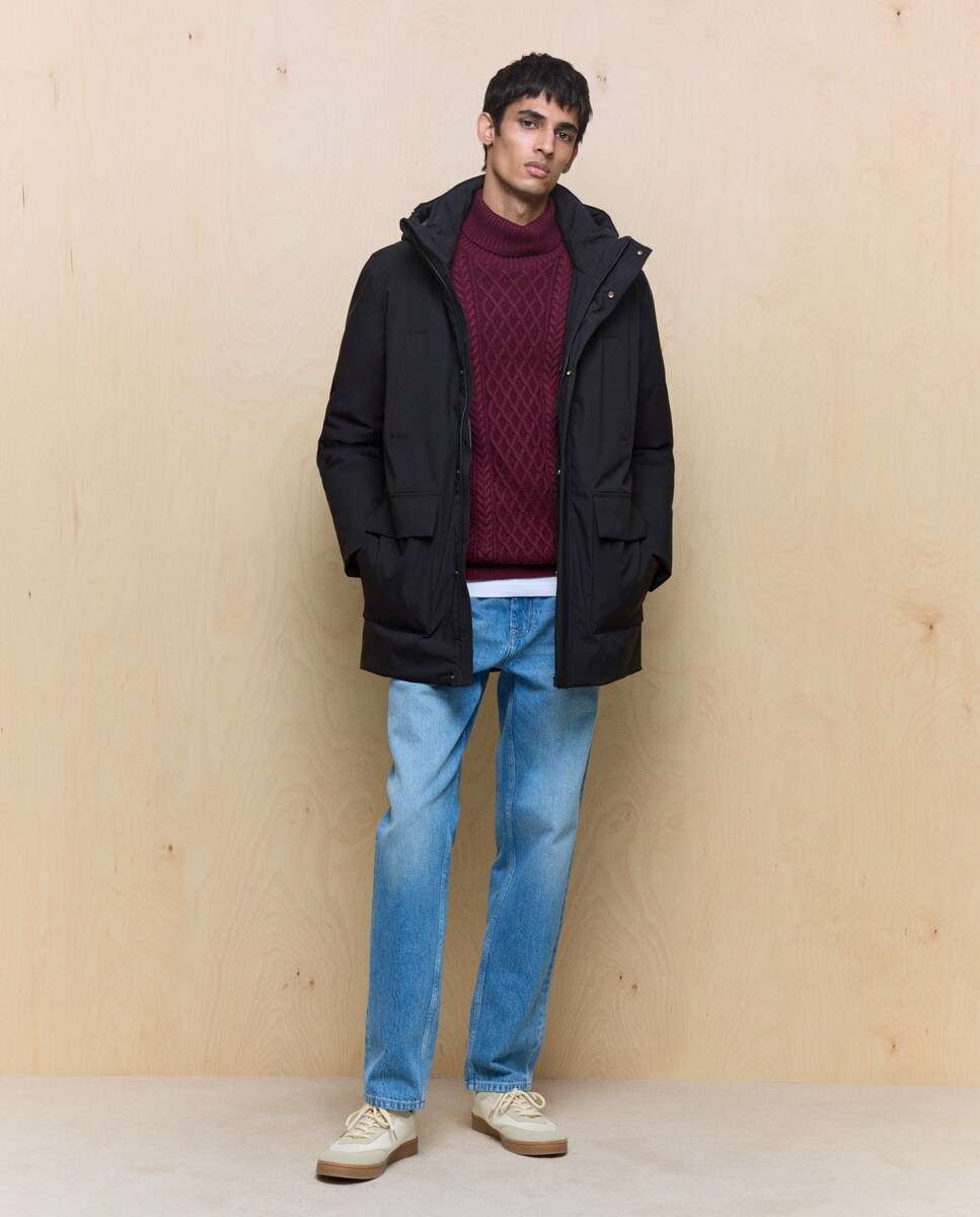 Chaquetón acolchado resistente al agua con capucha desmontable de