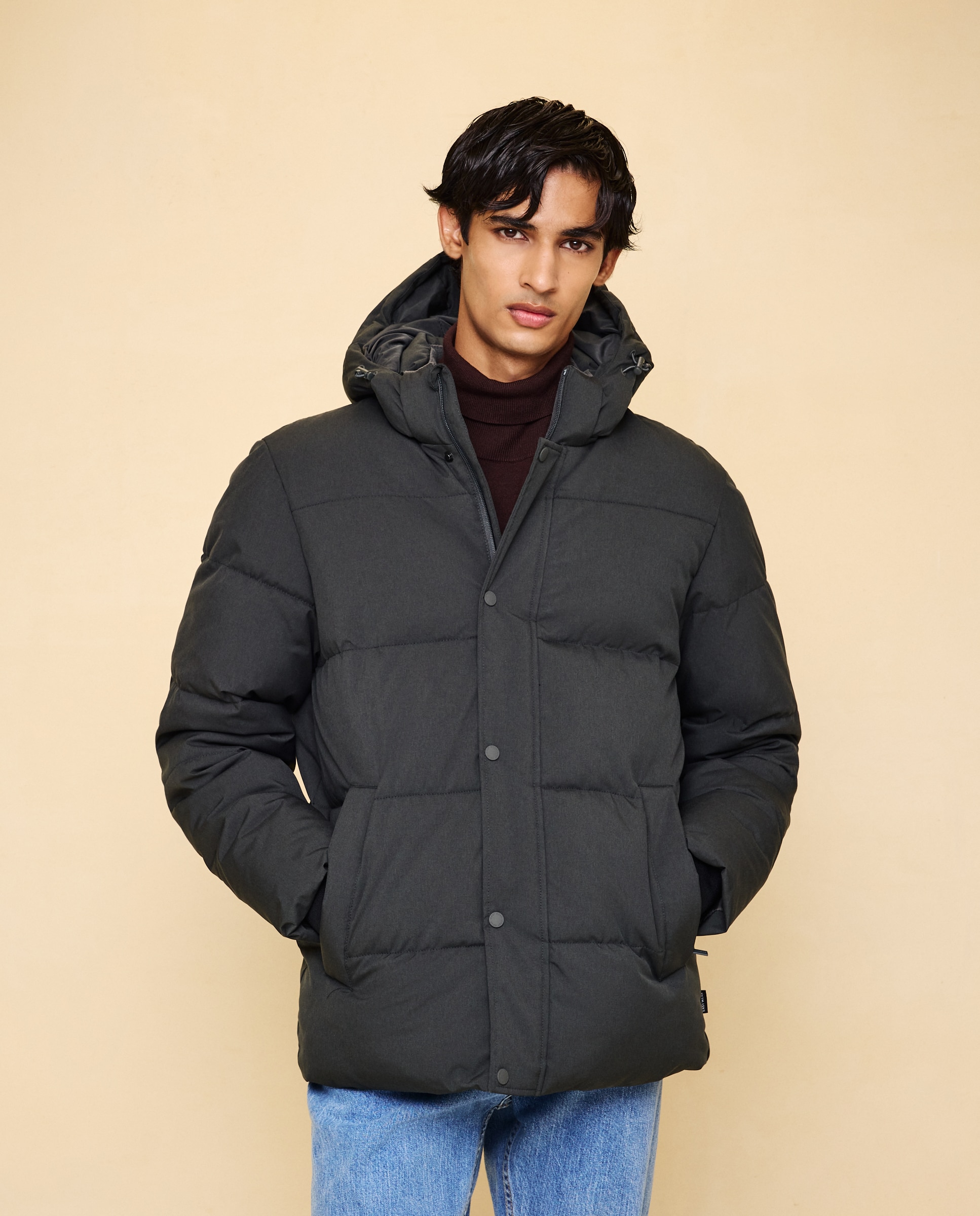 Cazadora tipo plumas grueso de hombre con capucha repelente al agua - Easy Wear - 520 Kaki 520 Kaki-1