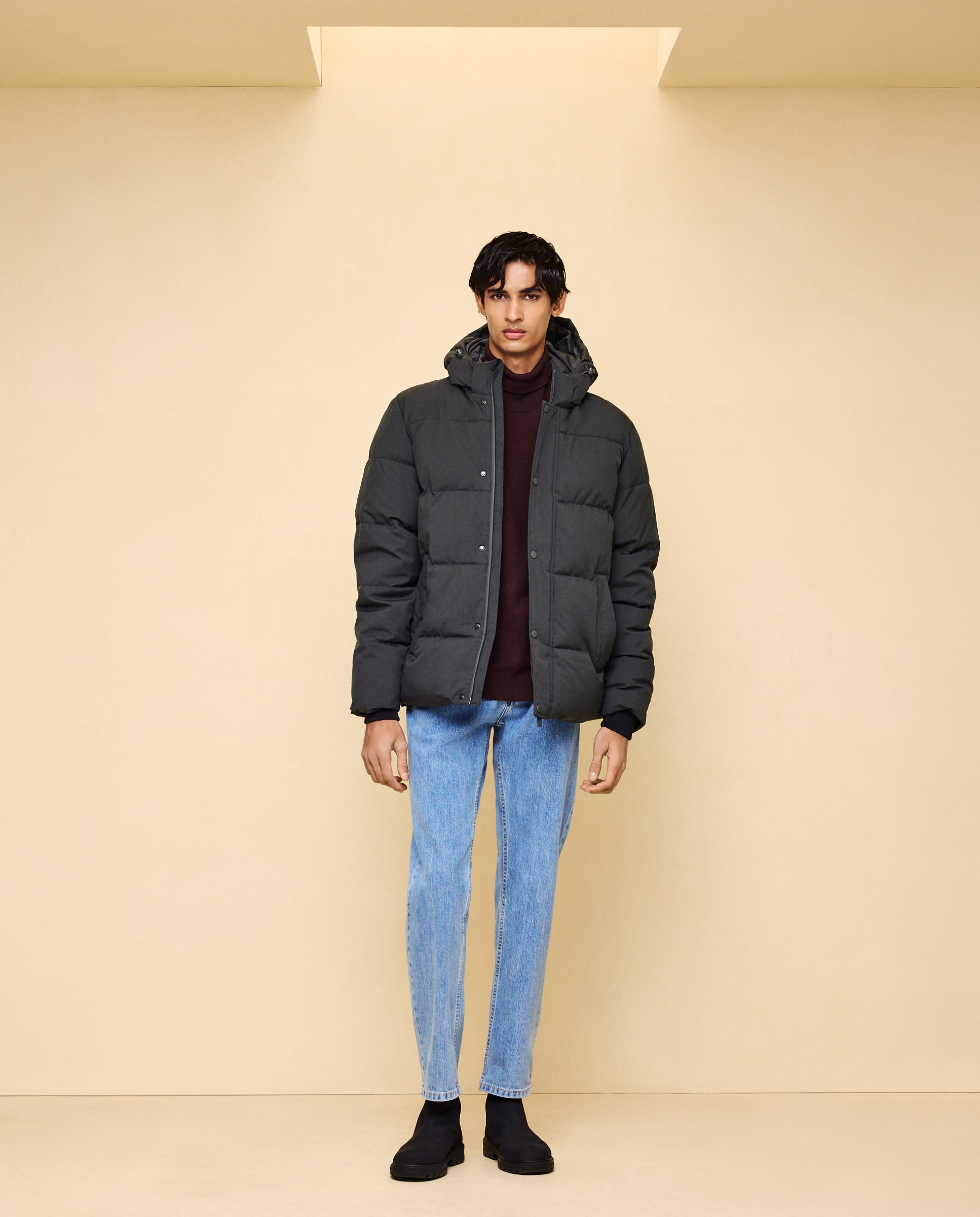 Cazadora tipo plumas grueso de hombre con capucha repelente al agua - Easy Wear - 520 Kaki 520 Kaki-2