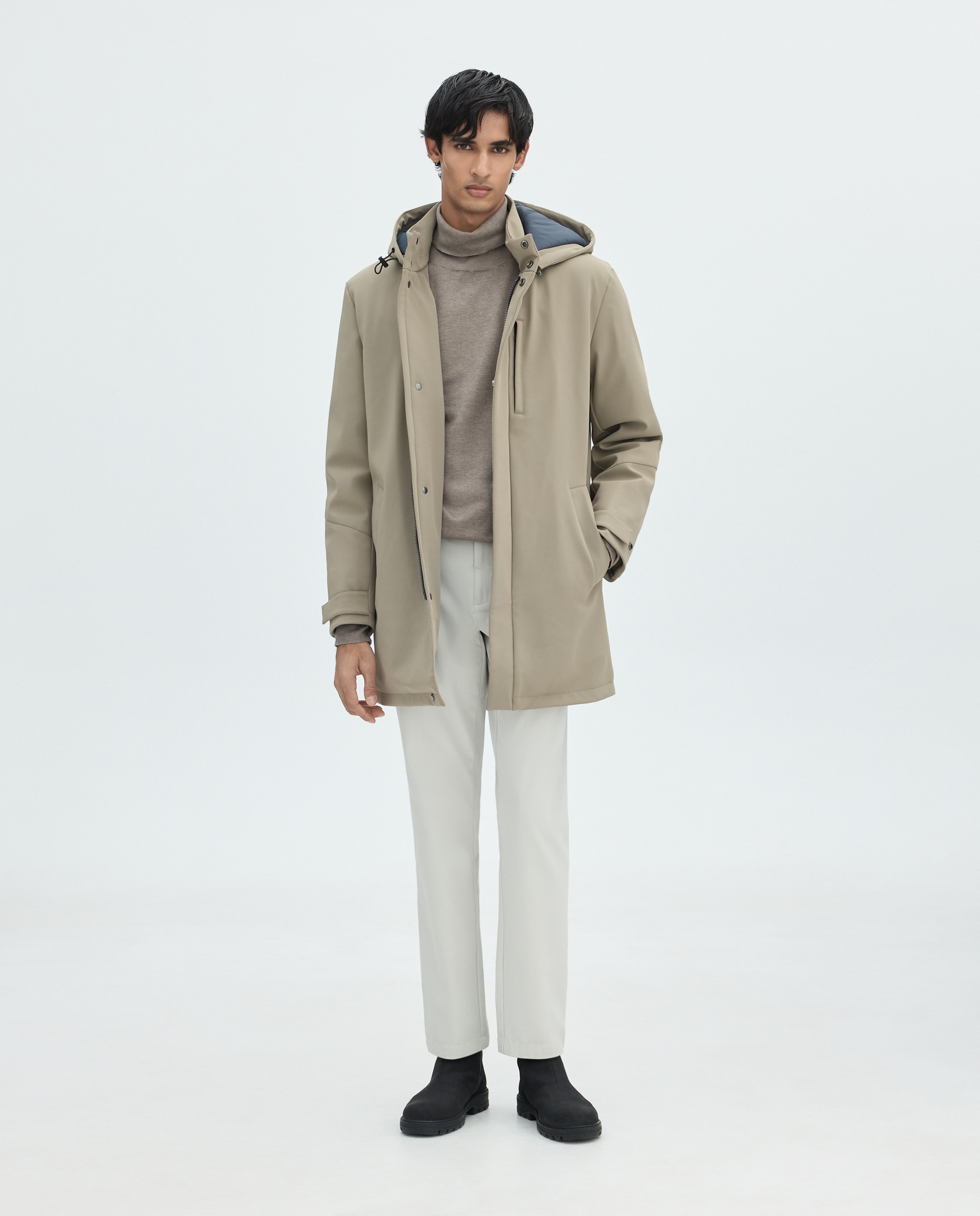 Imagen 2 de Chaquetón acolchado stretch repelente al agua con capucha desmontable de hombre - Easy Wear - 730 Camel 730 Camel