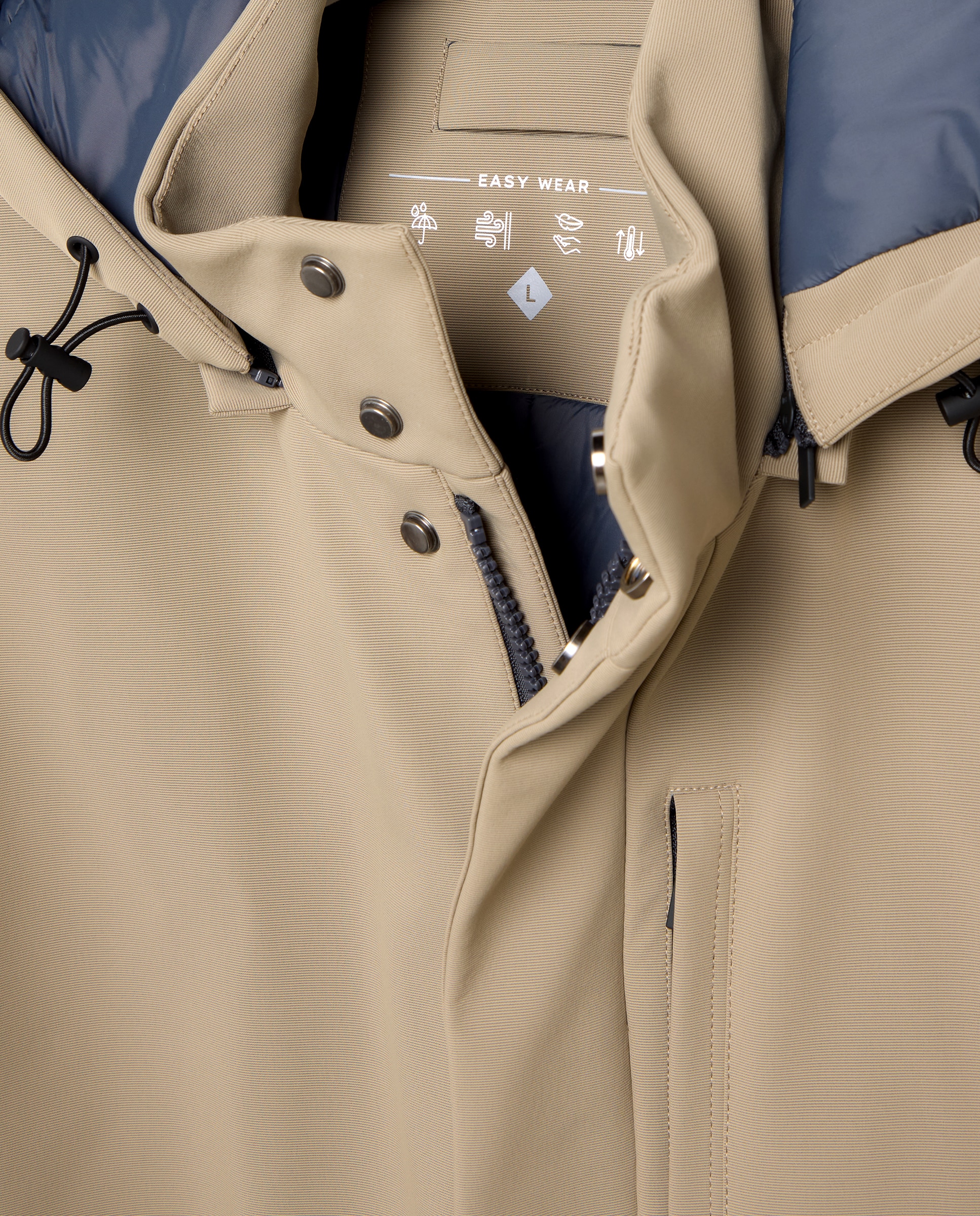 Imagen 5 de Chaquetón acolchado stretch repelente al agua con capucha desmontable de hombre - Easy Wear - 730 Camel 730 Camel