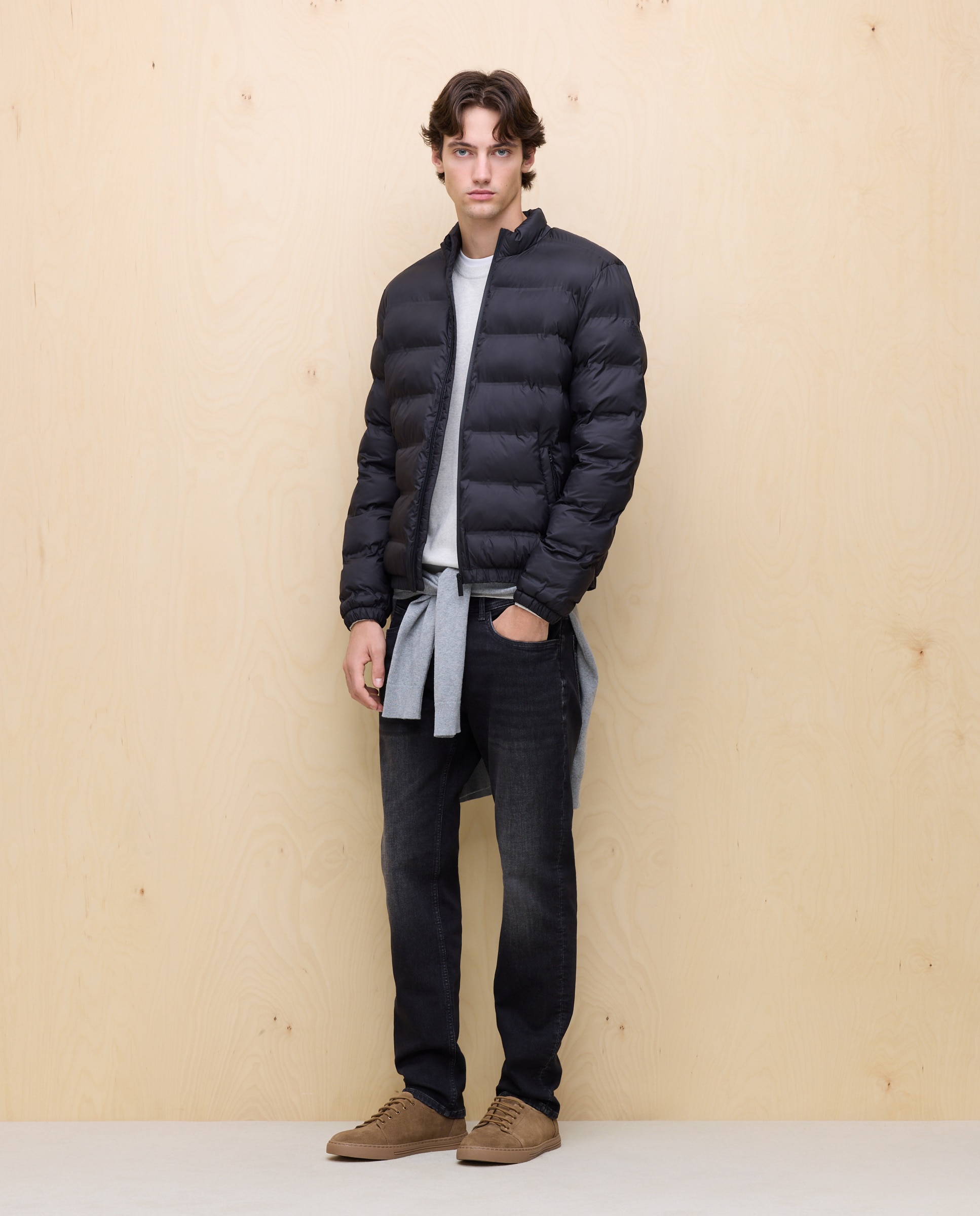 Plumífero acolchado ligero repelente al agua de hombre - Easy Wear - Negro Negro-2