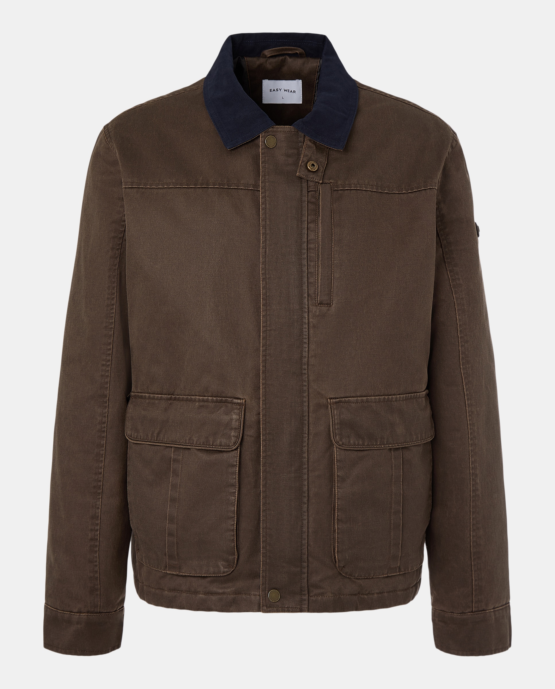 Blusão Encerado com Bolsos Chocolate-5