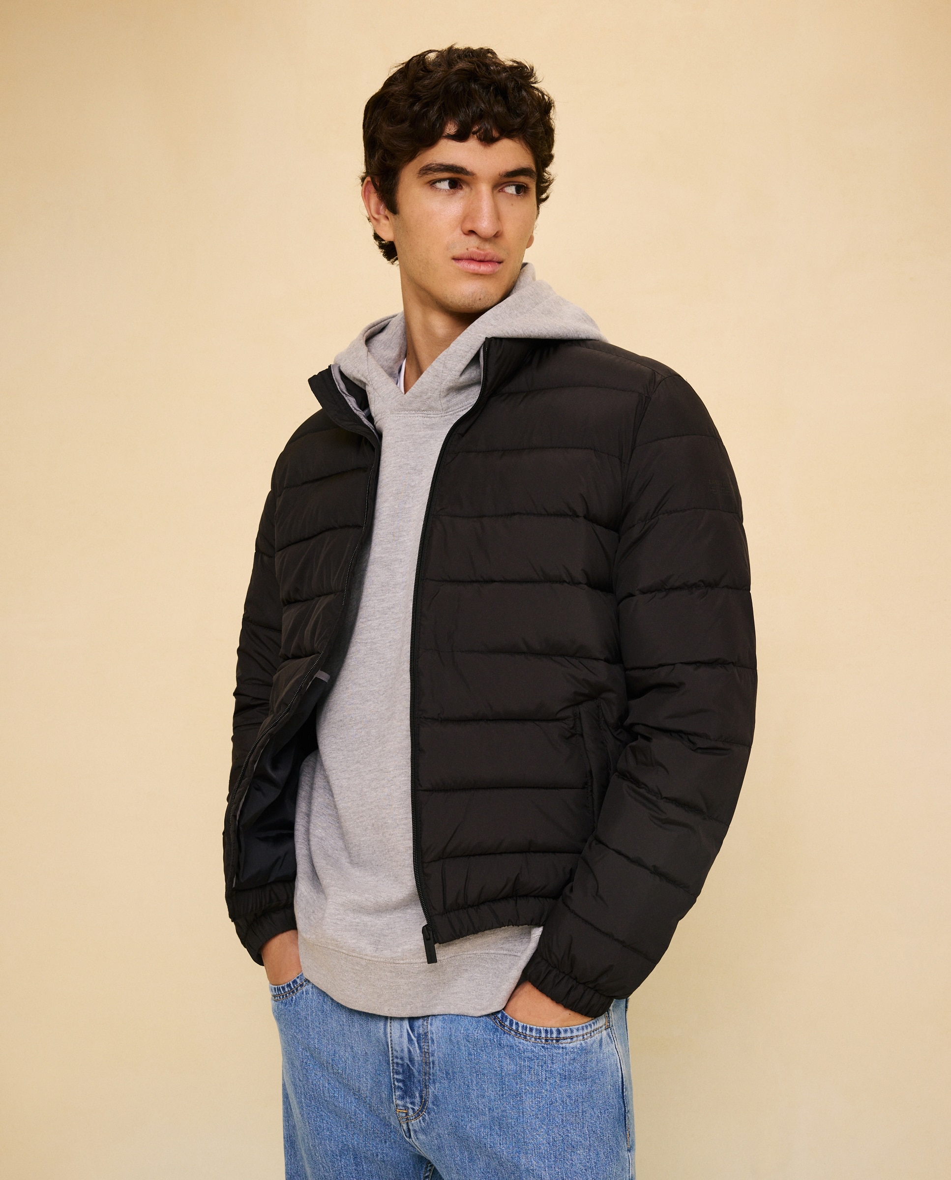 Plumífero acolchado ligero repelente al agua de hombre - Easy Wear - Negro Negro-2
