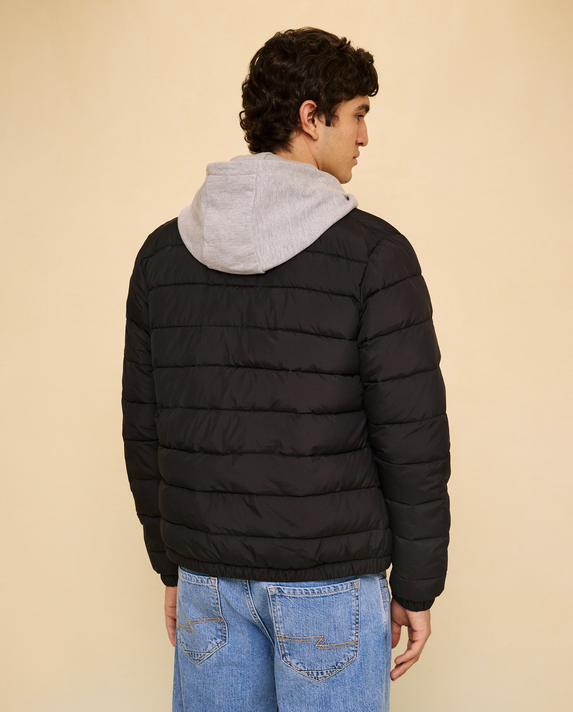 Plumífero acolchado ligero repelente al agua de hombre - Easy Wear - Negro Negro-3