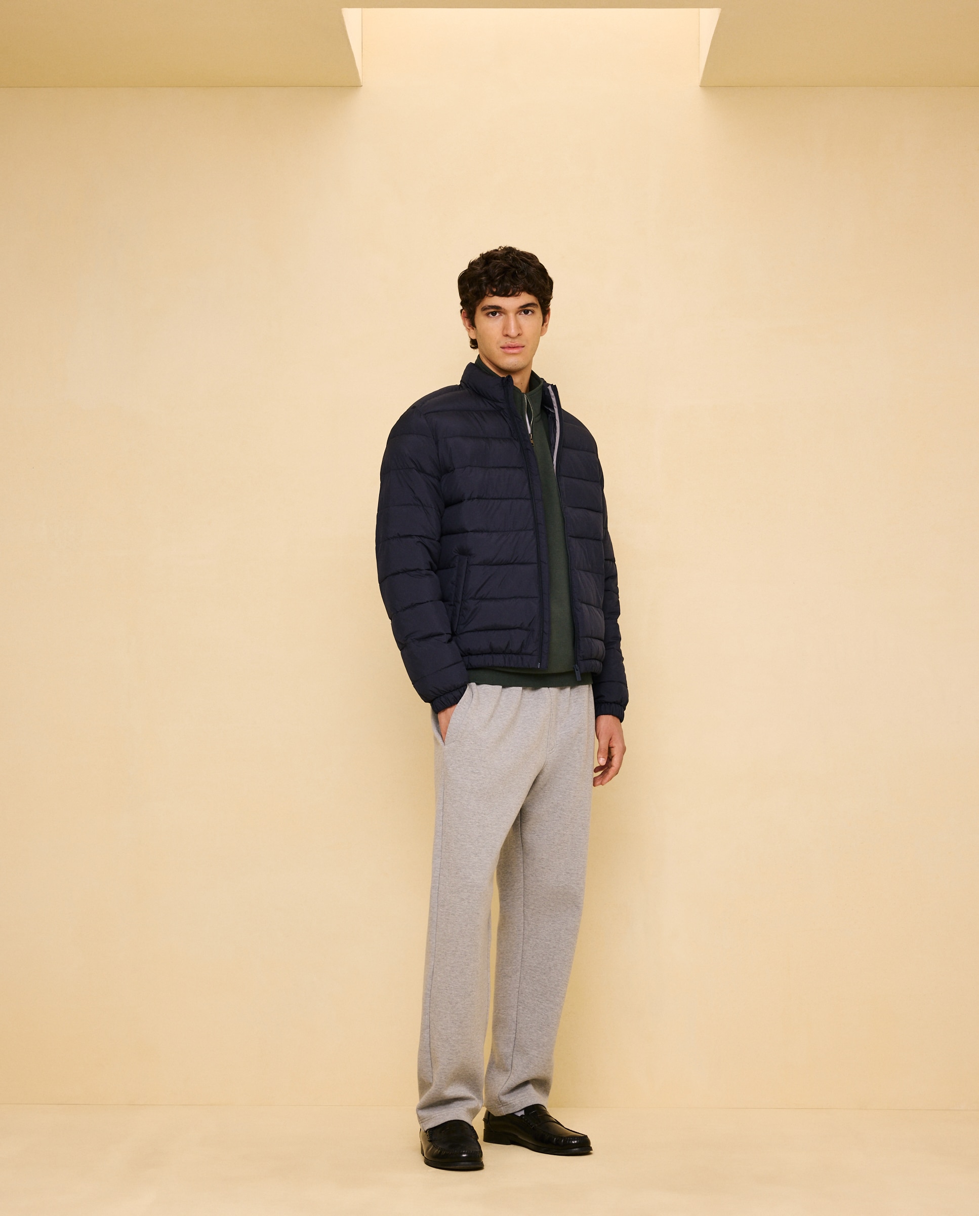 Plumífero acolchado ligero repelente al agua de hombre - Easy Wear - Azul marino Azul marino-2