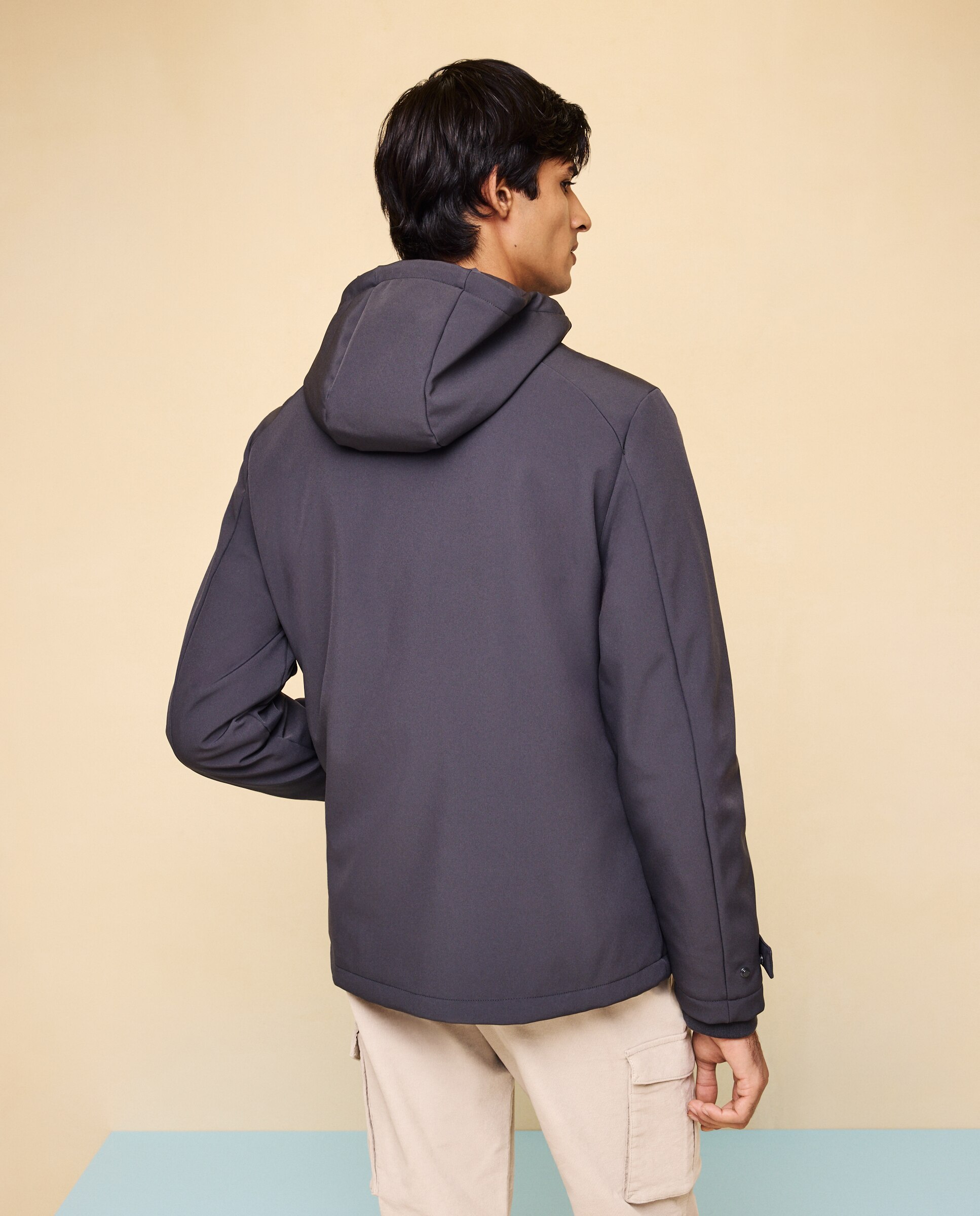 Cazadora acolchada stretch con capucha repelente al agua de hombre - Easy Wear - 830 Antracita 830 Antracita-2