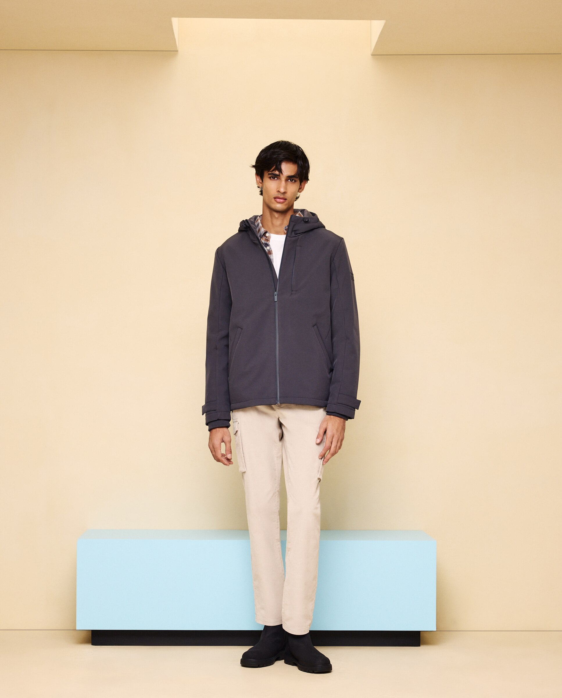 Cazadora acolchada stretch con capucha repelente al agua de hombre - Easy Wear - 830 Antracita 830 Antracita-3