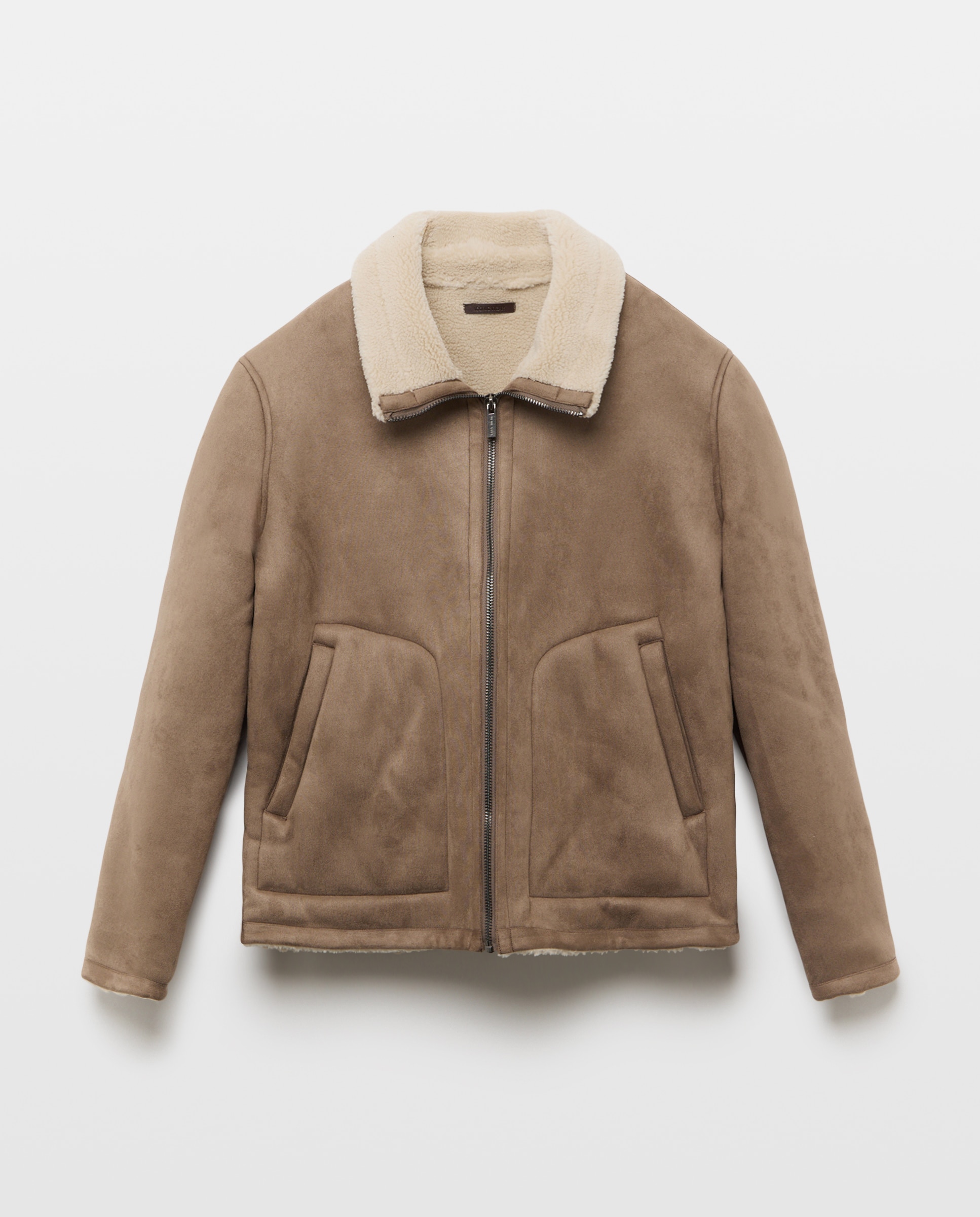 Cazadora polipiel doble faz con borrego de hombre - Easy Wear - Visón claro Visón claro-5