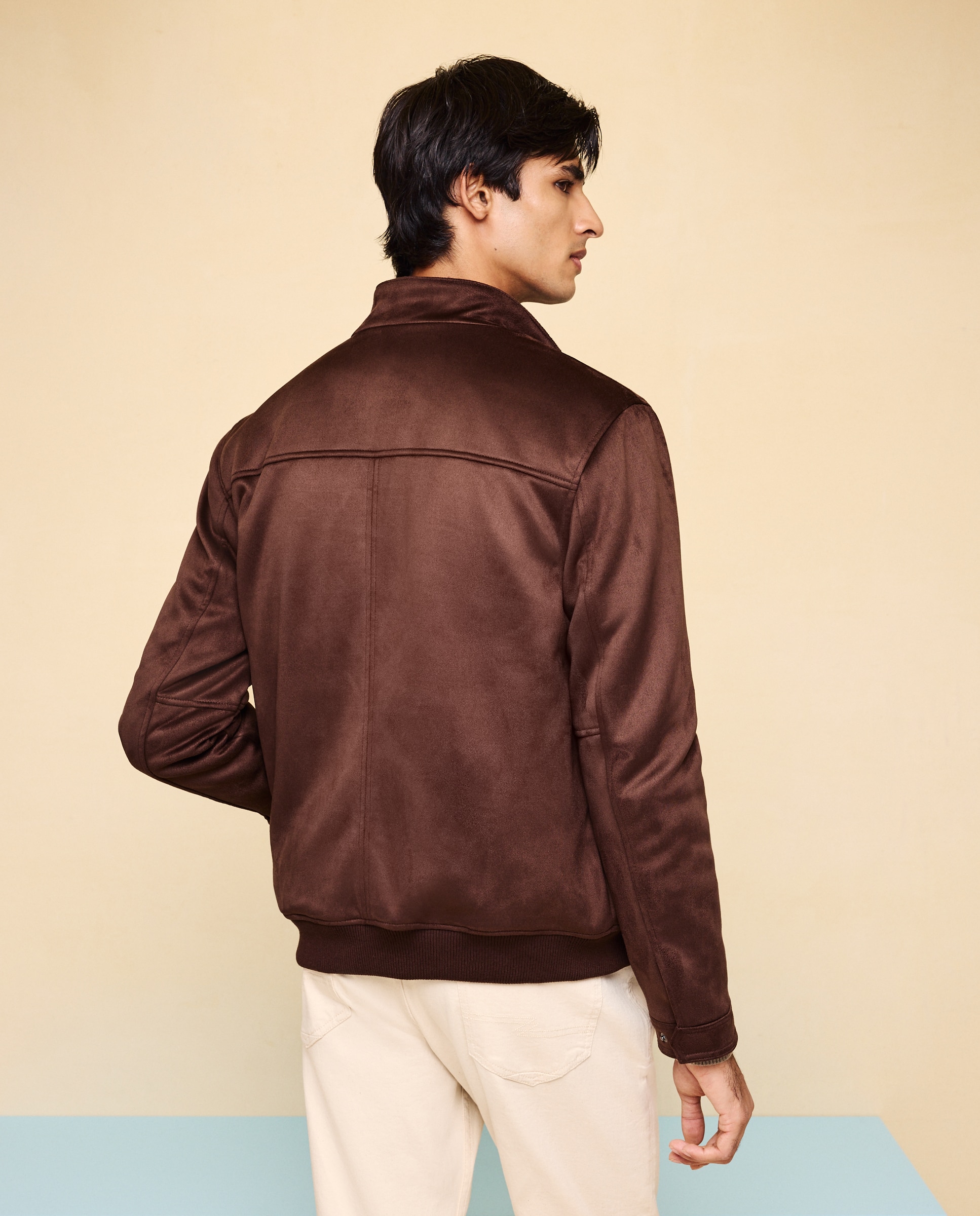 Cazadora polipiel antelina de hombre - Easy Wear - Marrón Marrón-3
