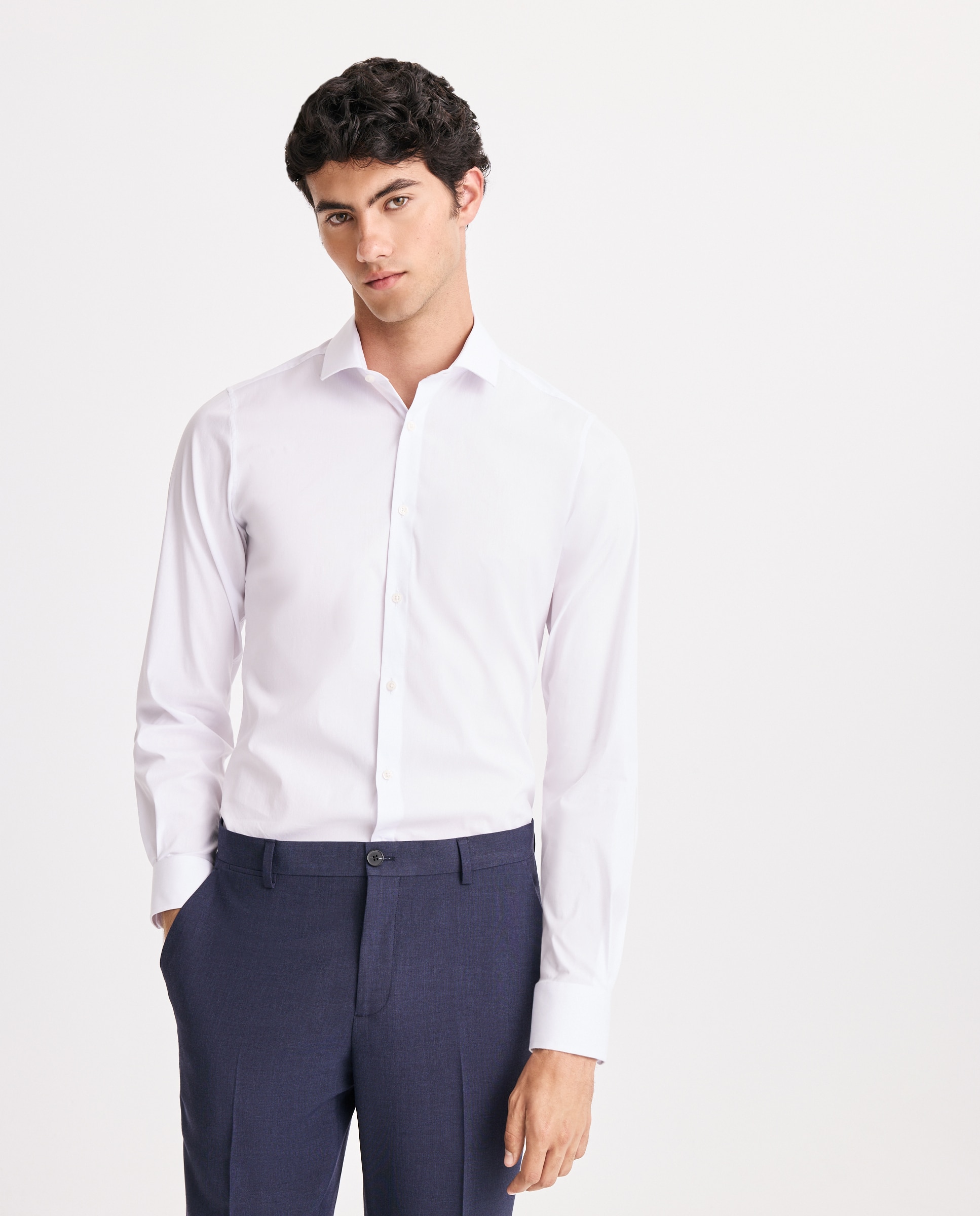 Camisa Super Elástica Lisa Branco-1