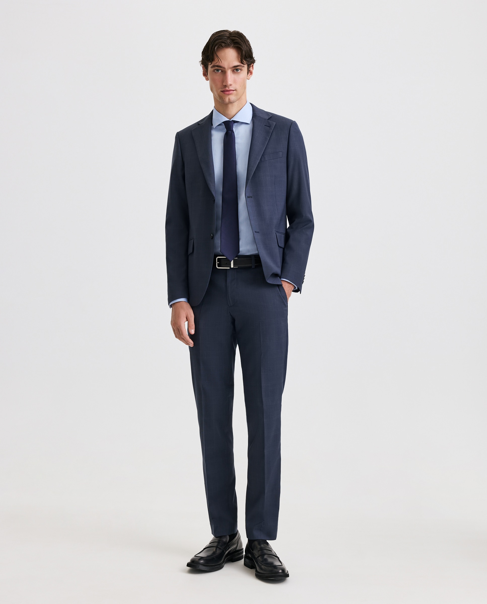 Camisa de hombre elástica estructura - Easy Wear - 410 Azul claro 440 Azulón-4