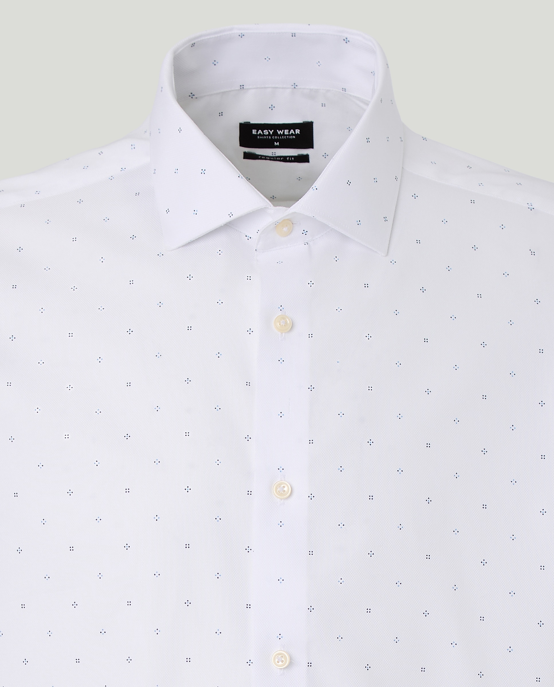 Camisa Clássica com Estampado Geométrico Coolmax Branco-6