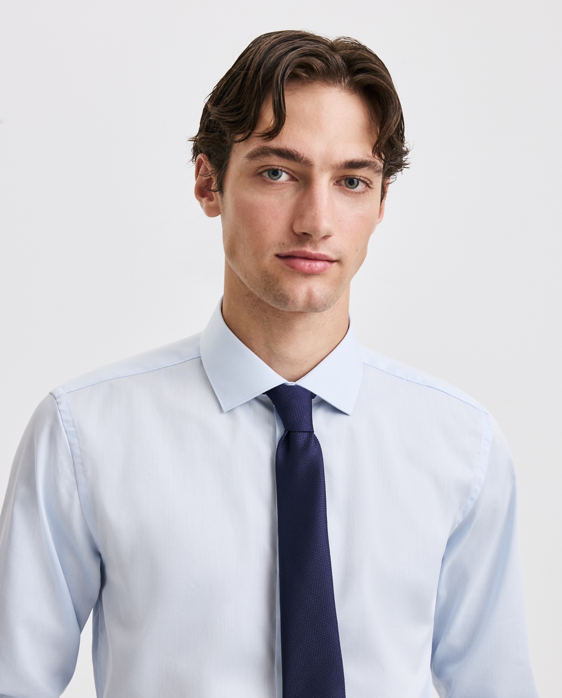Camisa Clássica com Estrutura Coolmax 410 Azul Claro-2