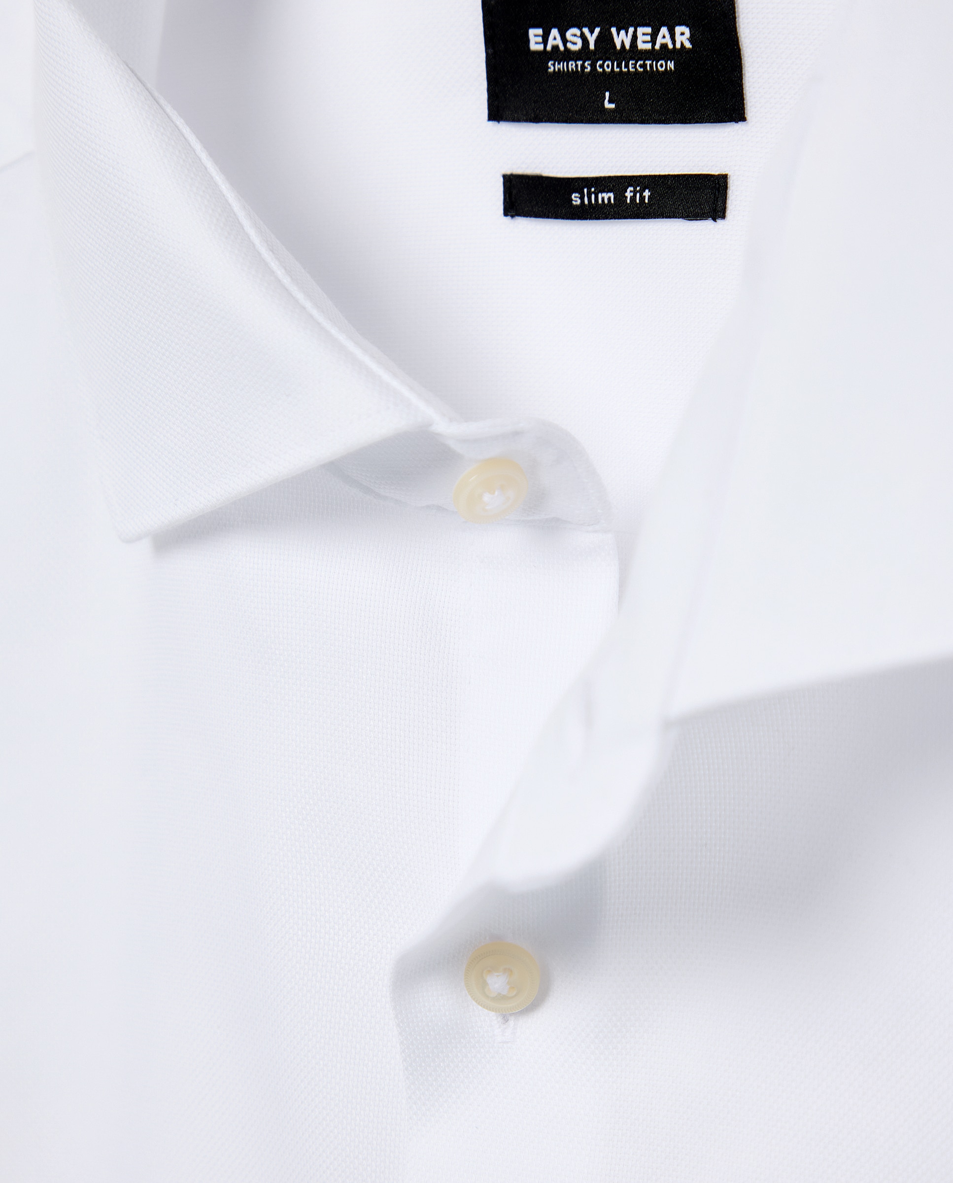 Camisa de vestir para hombre estructura coolmax - Easy Wear - Blanco Blanco-5