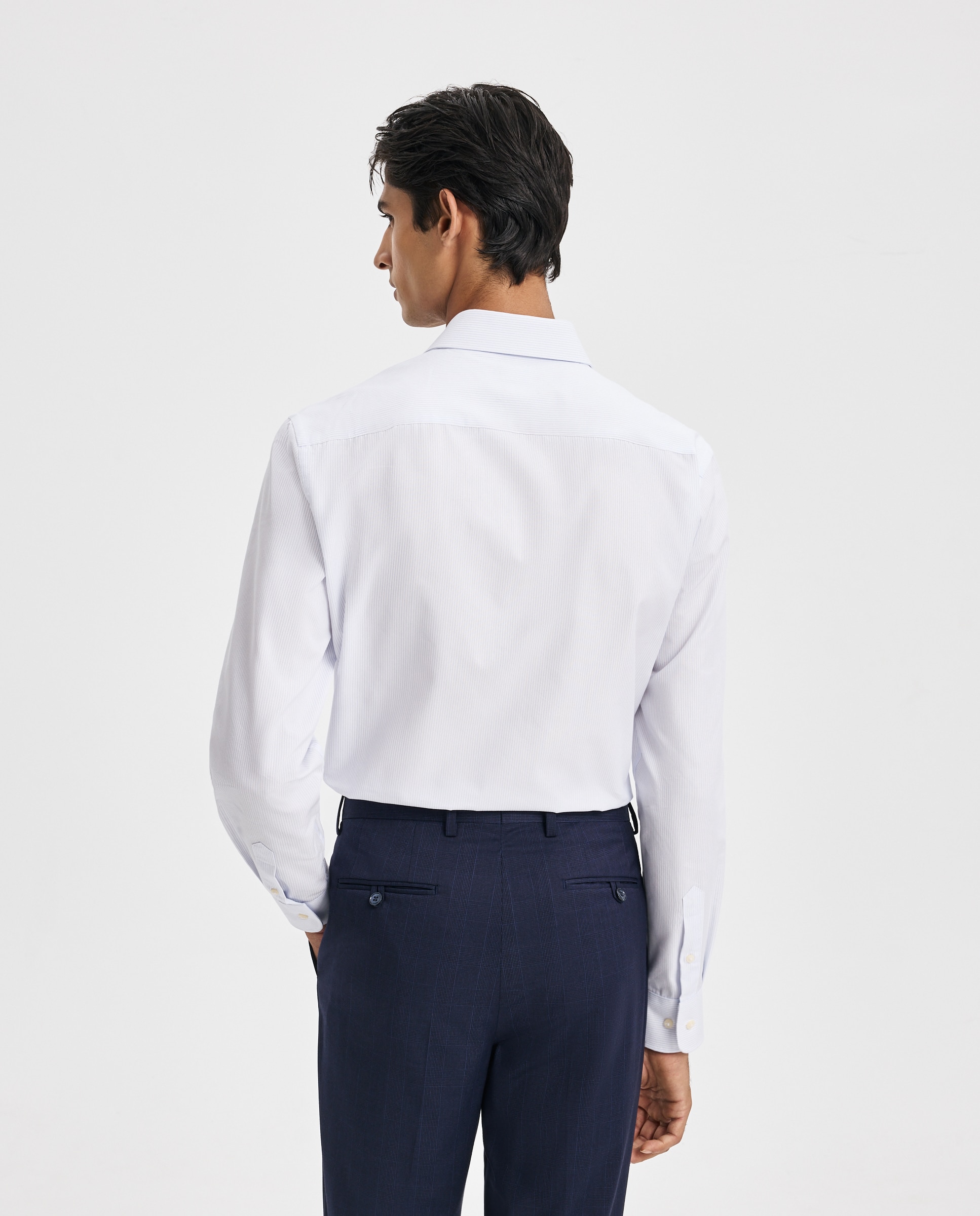 Camisa de vestir para hombre rayas coolmax - Easy Wear - Blanco Blanco-3