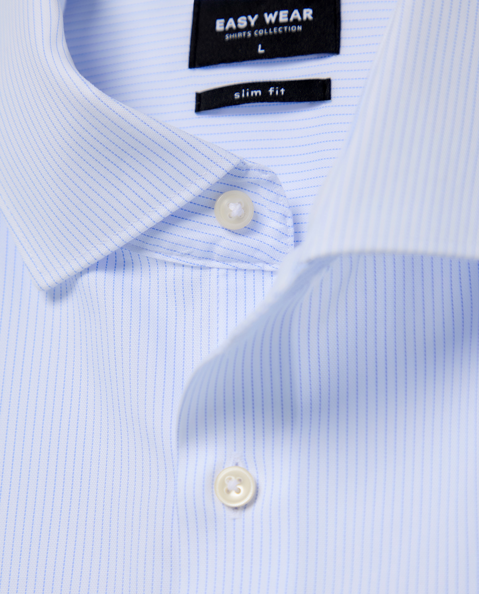 Camisa de vestir para hombre rayas coolmax - Easy Wear - Blanco Blanco-5