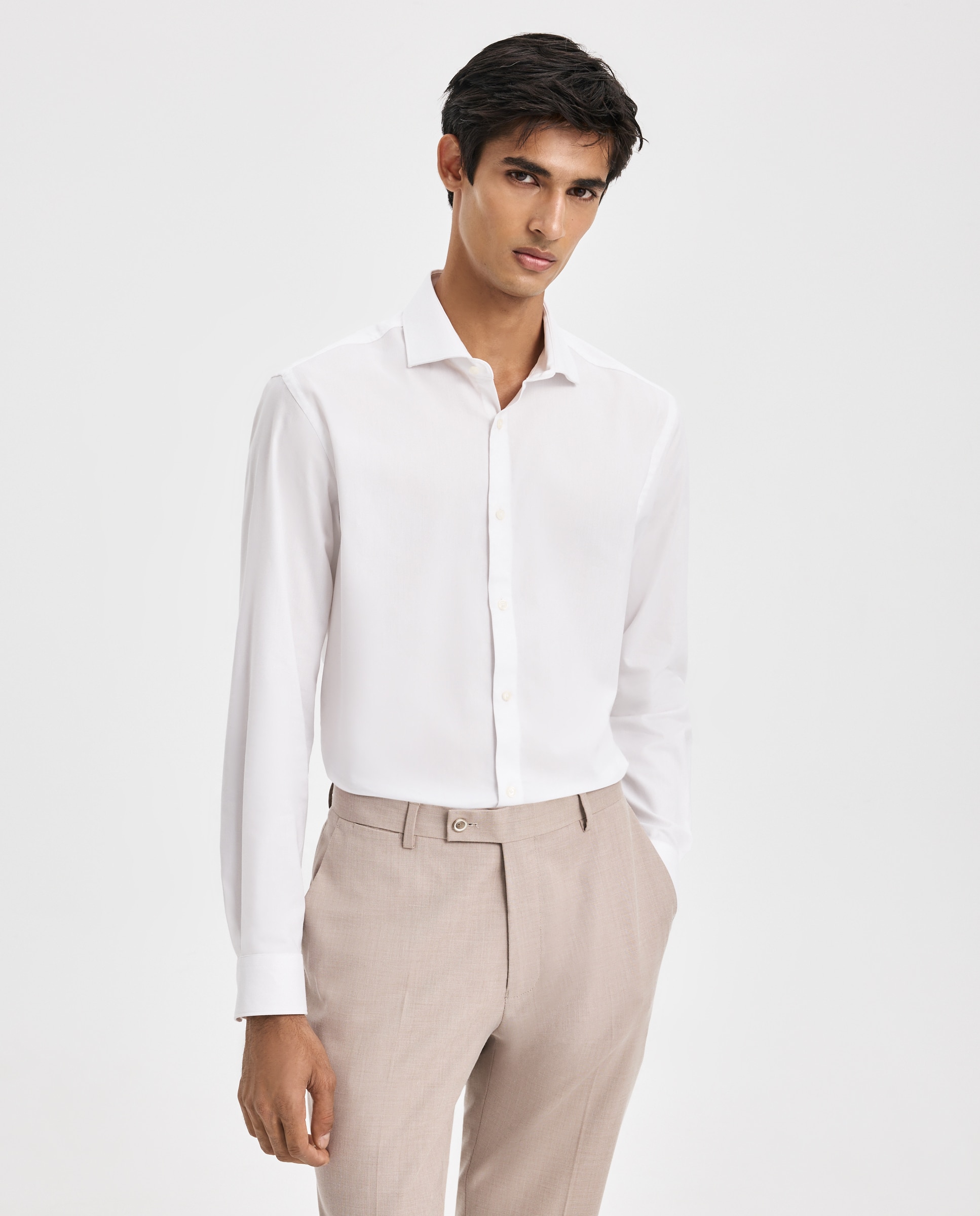 camisa súper elástica estructura - Easy Wear - Blanco Blanco-1