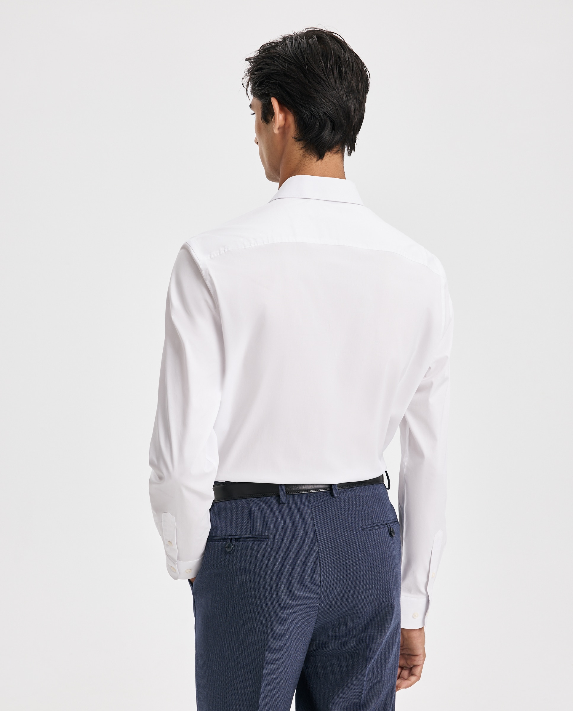 camisa súper elástica lisa - Easy Wear - Blanco Blanco-2