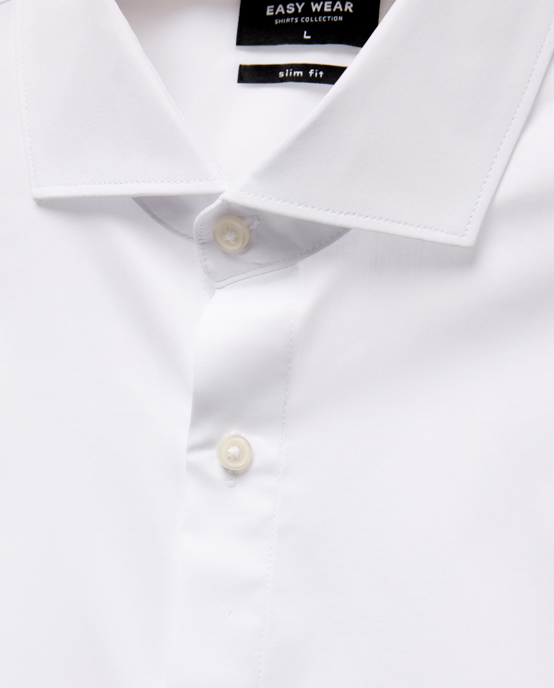 camisa súper elástica lisa - Easy Wear - Blanco Blanco-5