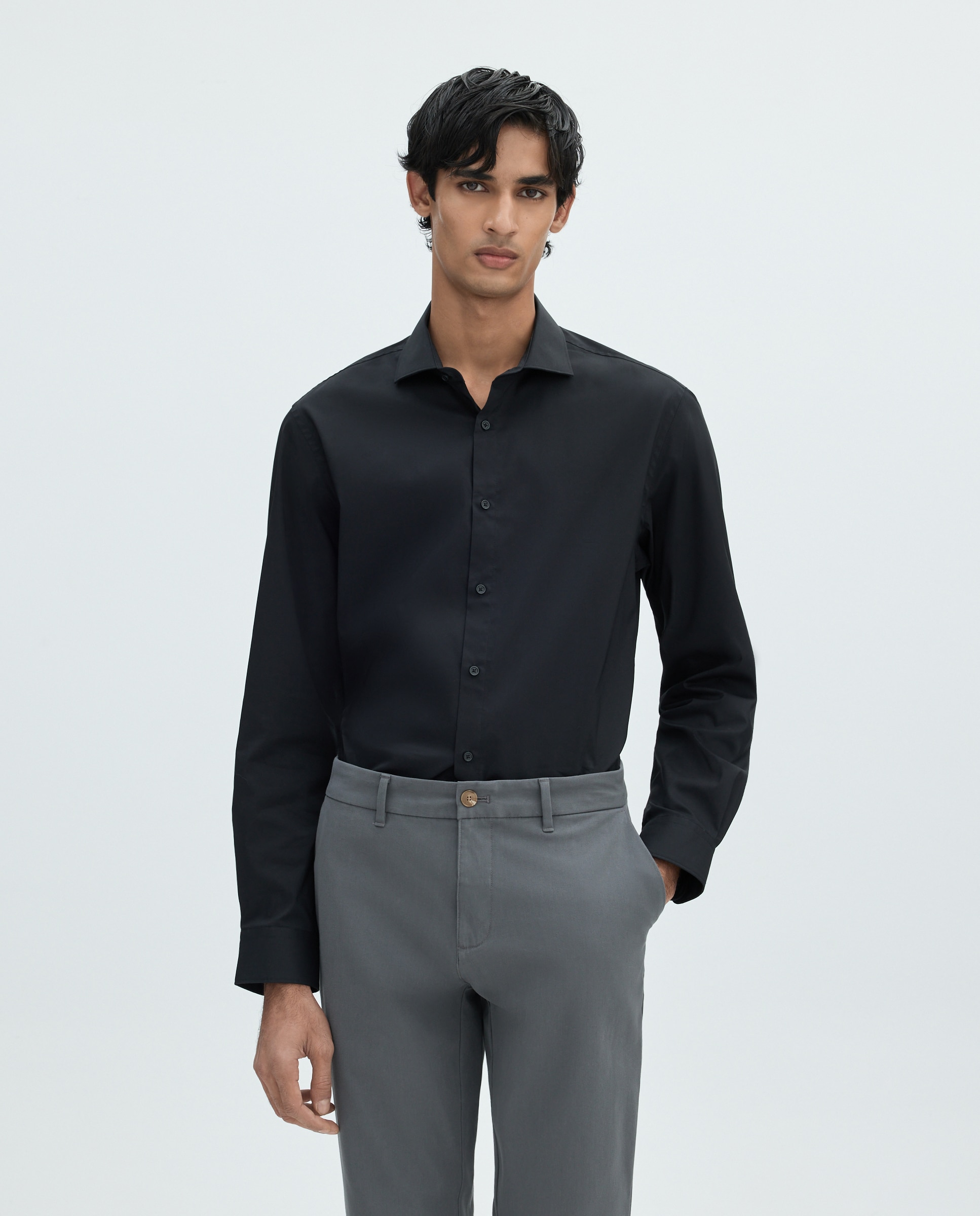 Imagen 0 de camisa súper elástica lisa Negro