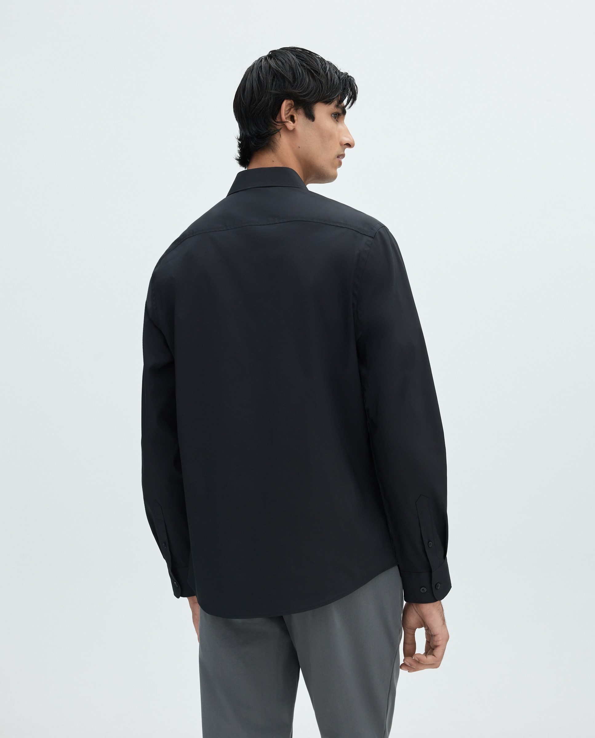 camisa súper elástica lisa - Easy Wear - Negro Negro-3