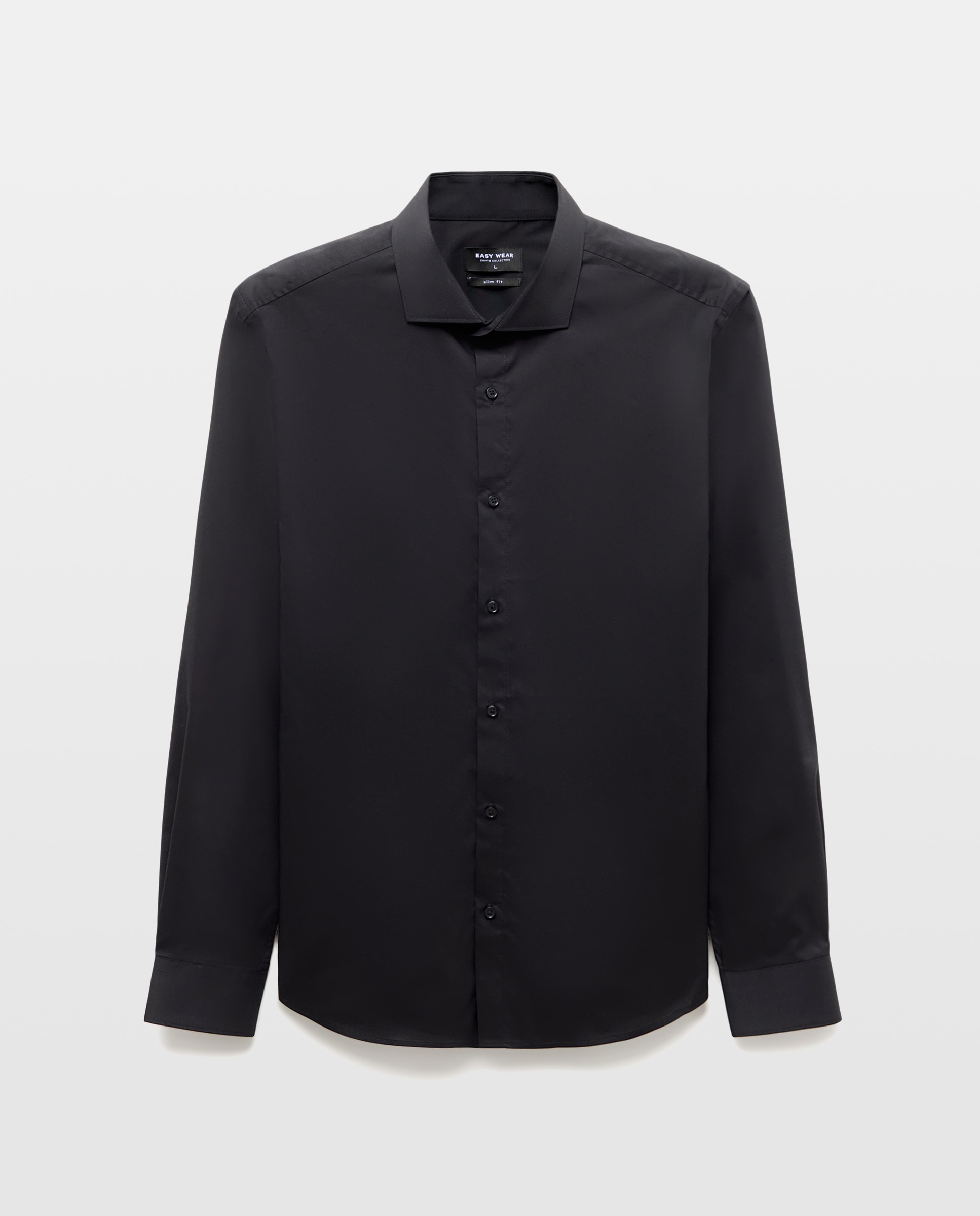 camisa súper elástica lisa - Easy Wear - Negro Negro-4