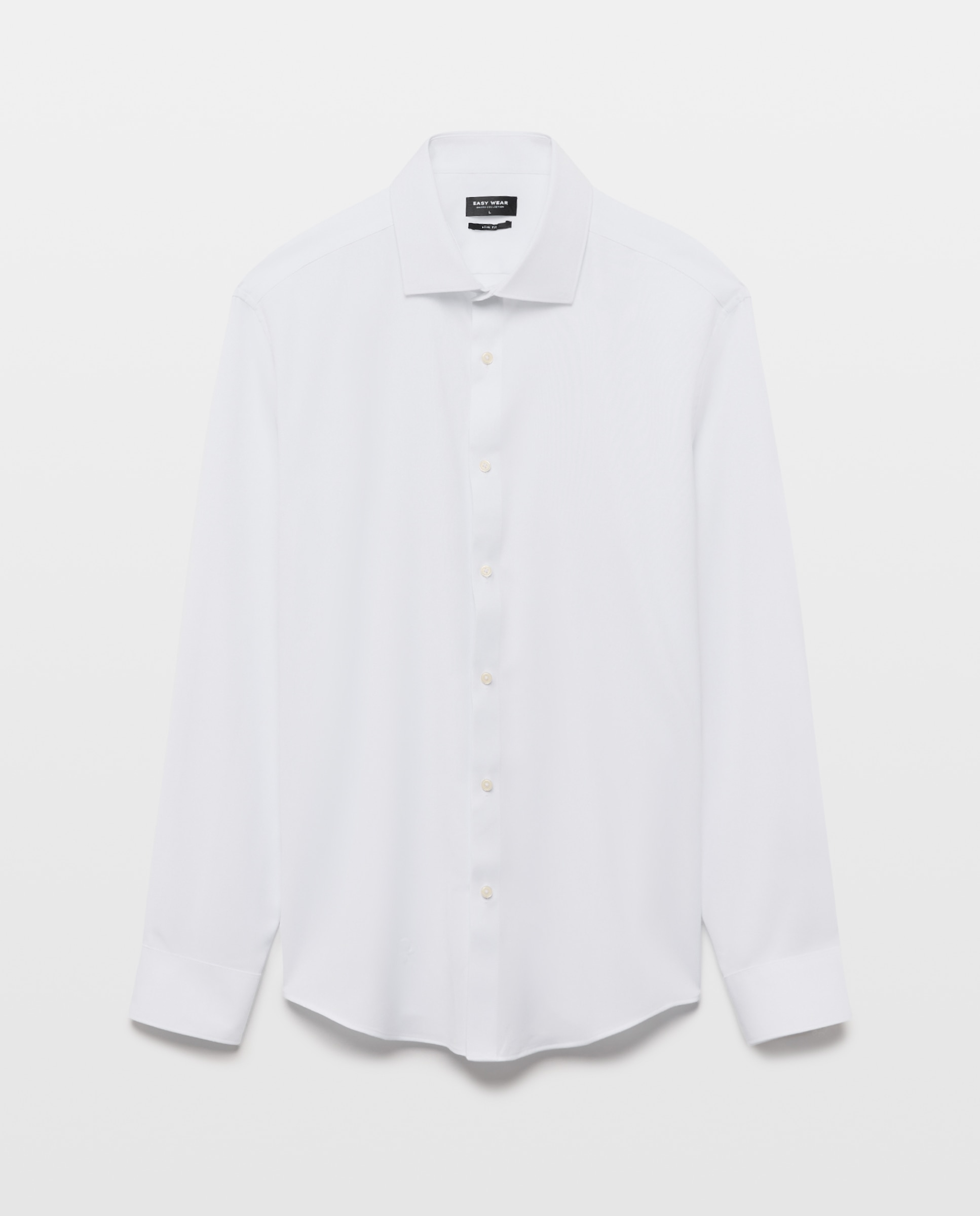 Camisa para hombre manga larga lisa - Easy Wear - Blanco Blanco-5