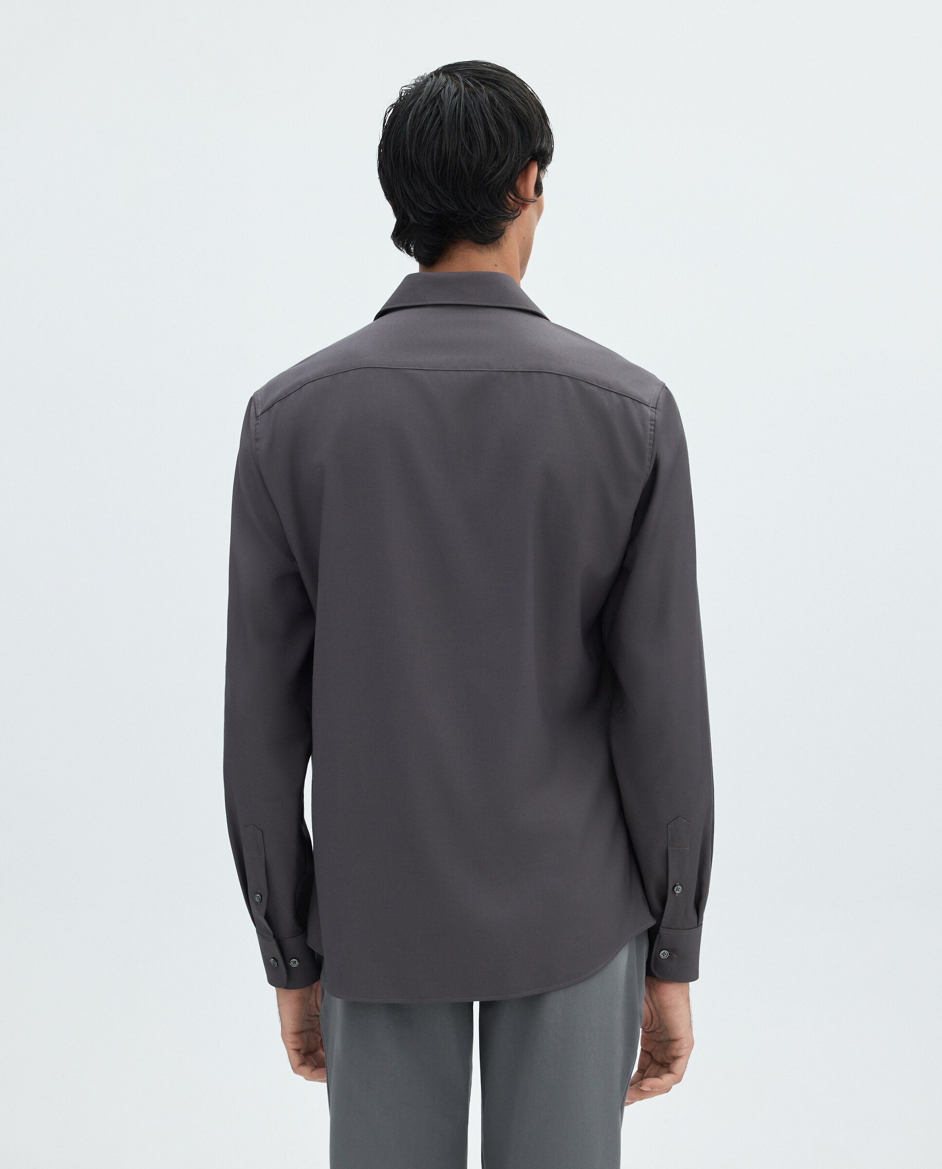Camisa para hombre manga larga lisa - Easy Wear - Marrón Marrón-3