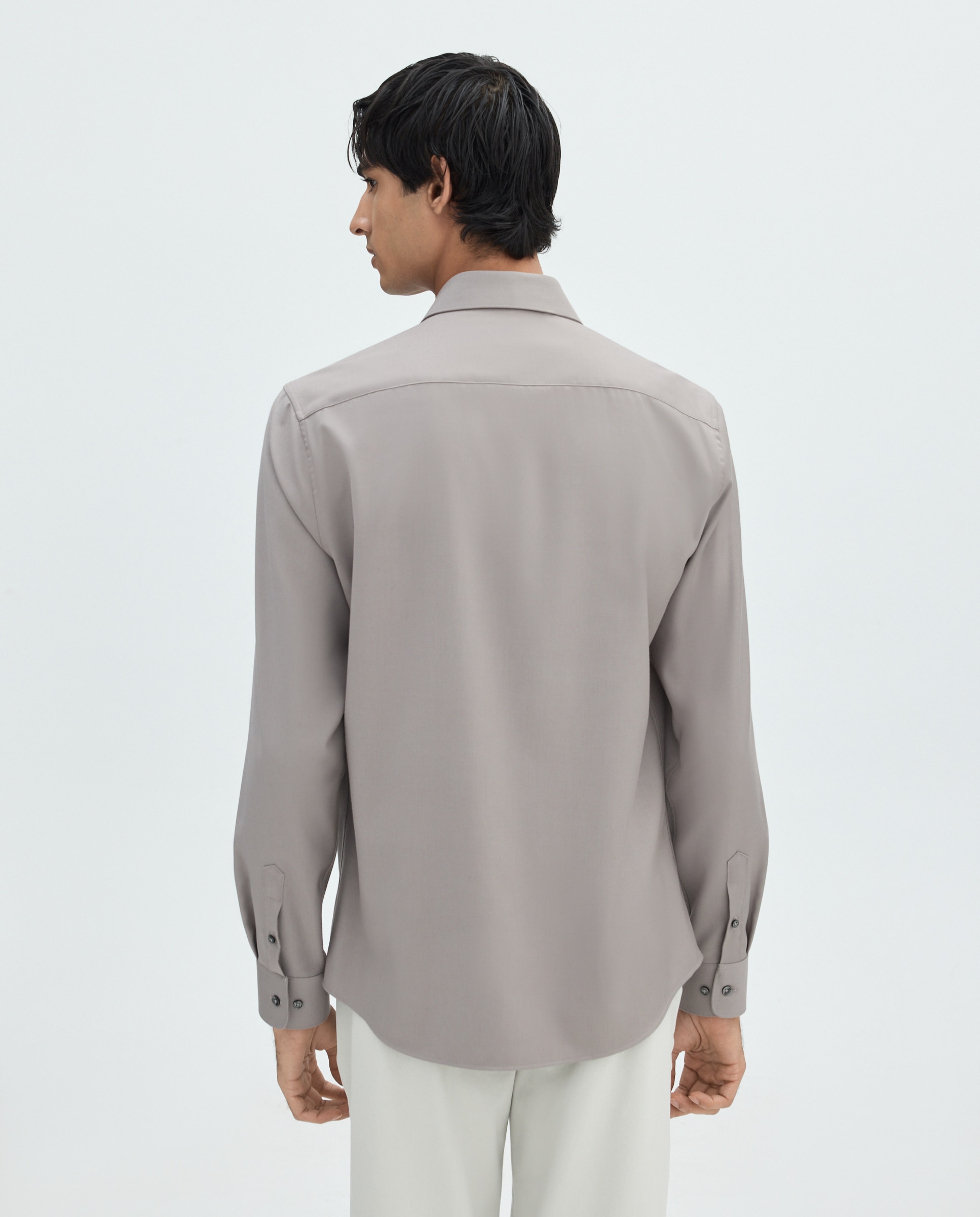 Camisa para hombre manga larga lisa - Easy Wear - Tostado Tostado-3