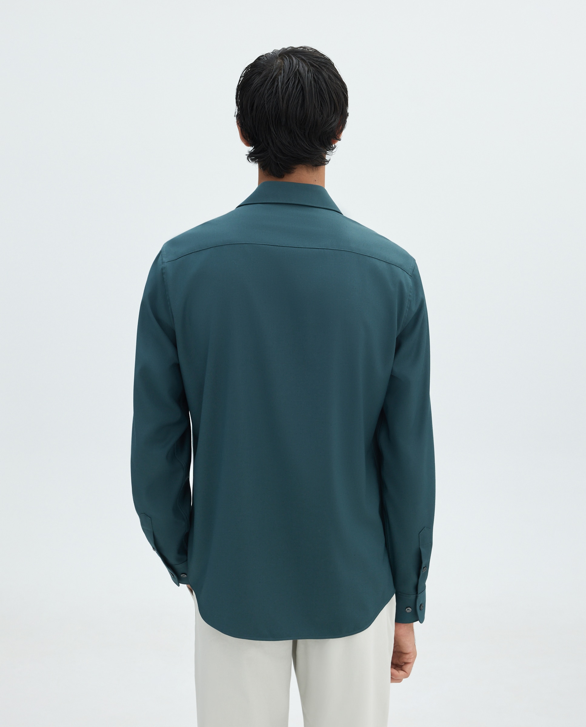 Camisa para hombre manga larga lisa - Easy Wear - Verde Verde-3