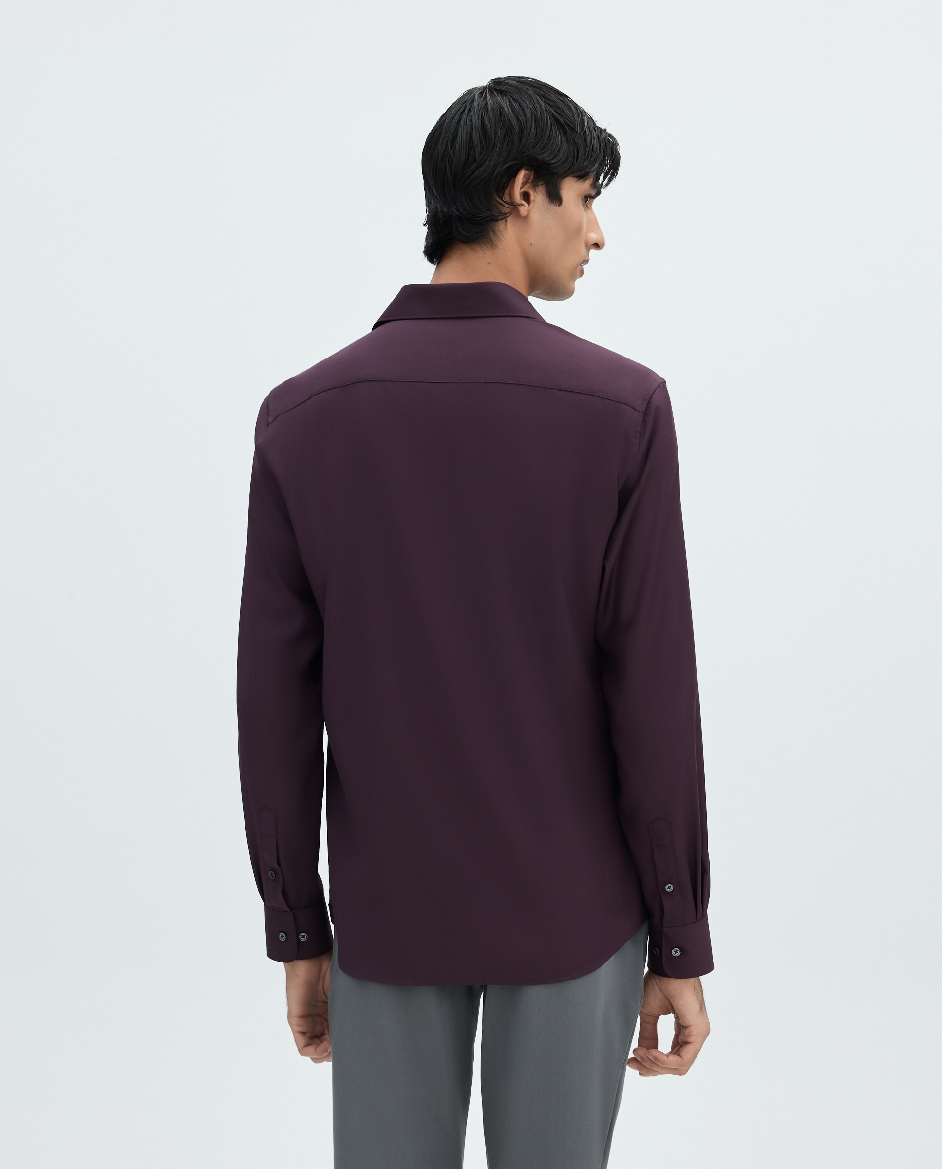 Camisa para hombre manga larga lisa - Easy Wear - Burdeos Burdeos-3