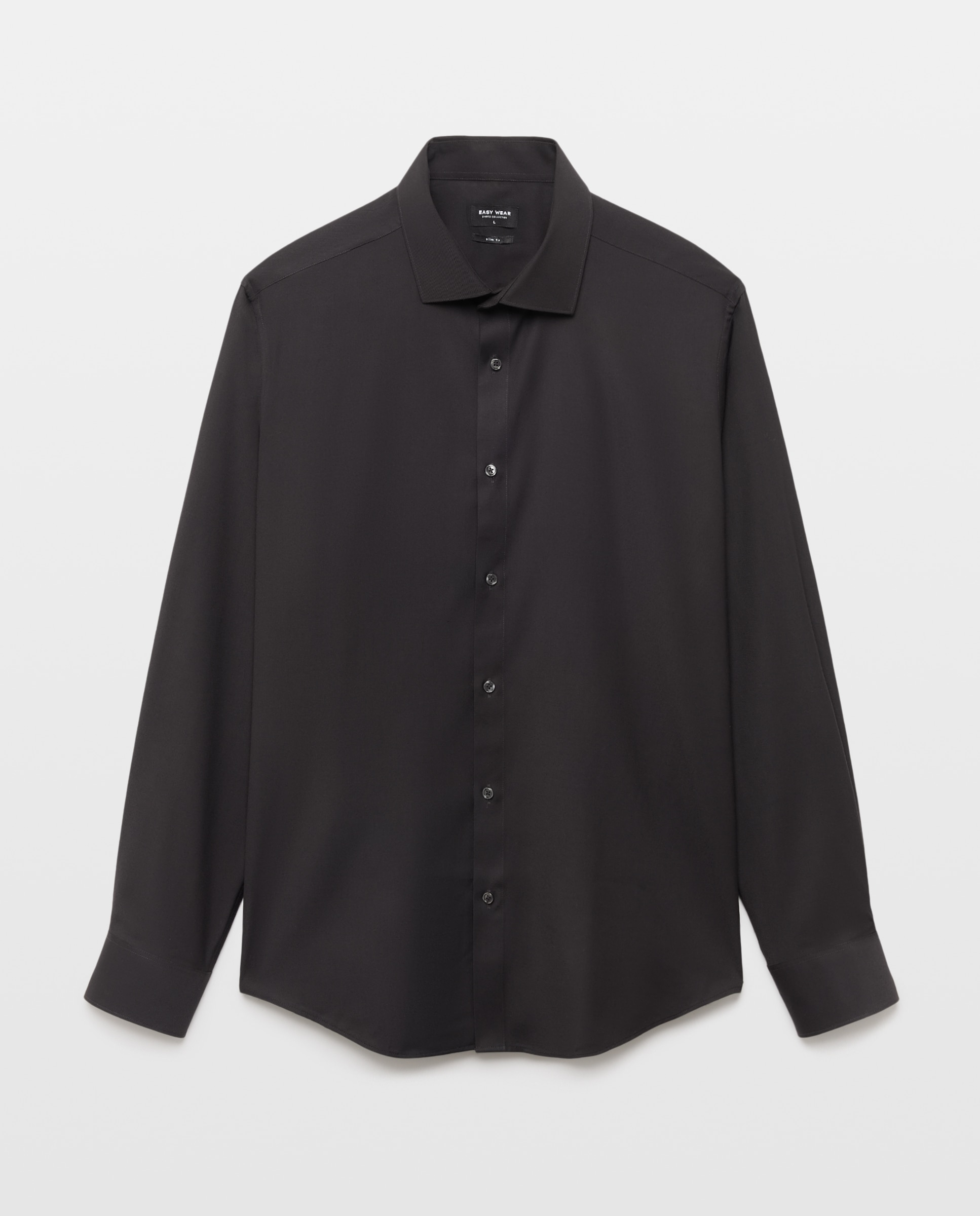 Camisa para hombre manga larga lisa - Easy Wear - Negro Negro-4