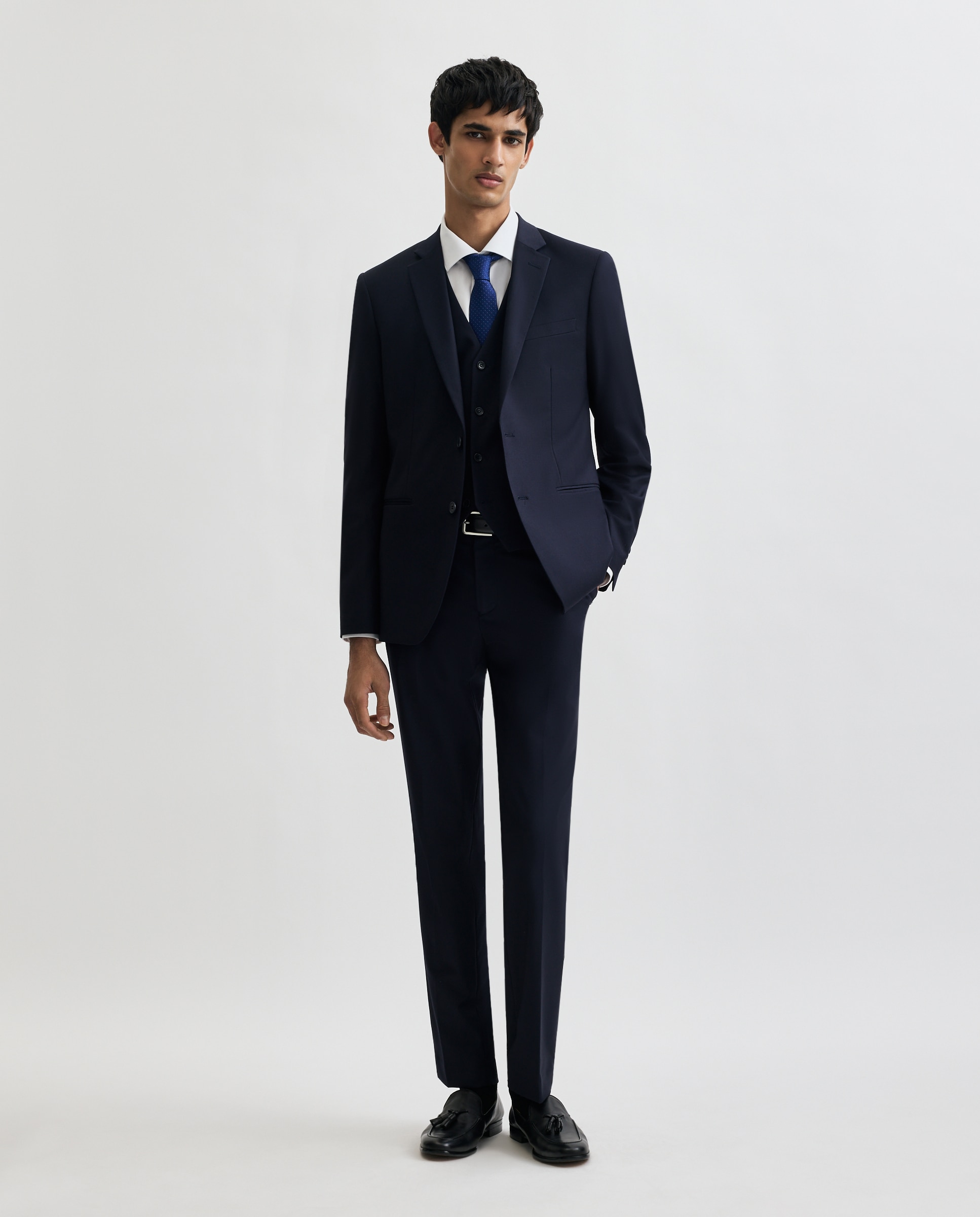 Pantalón de traje para hombre lisa - Easy Wear - Azul marino Azul marino-1
