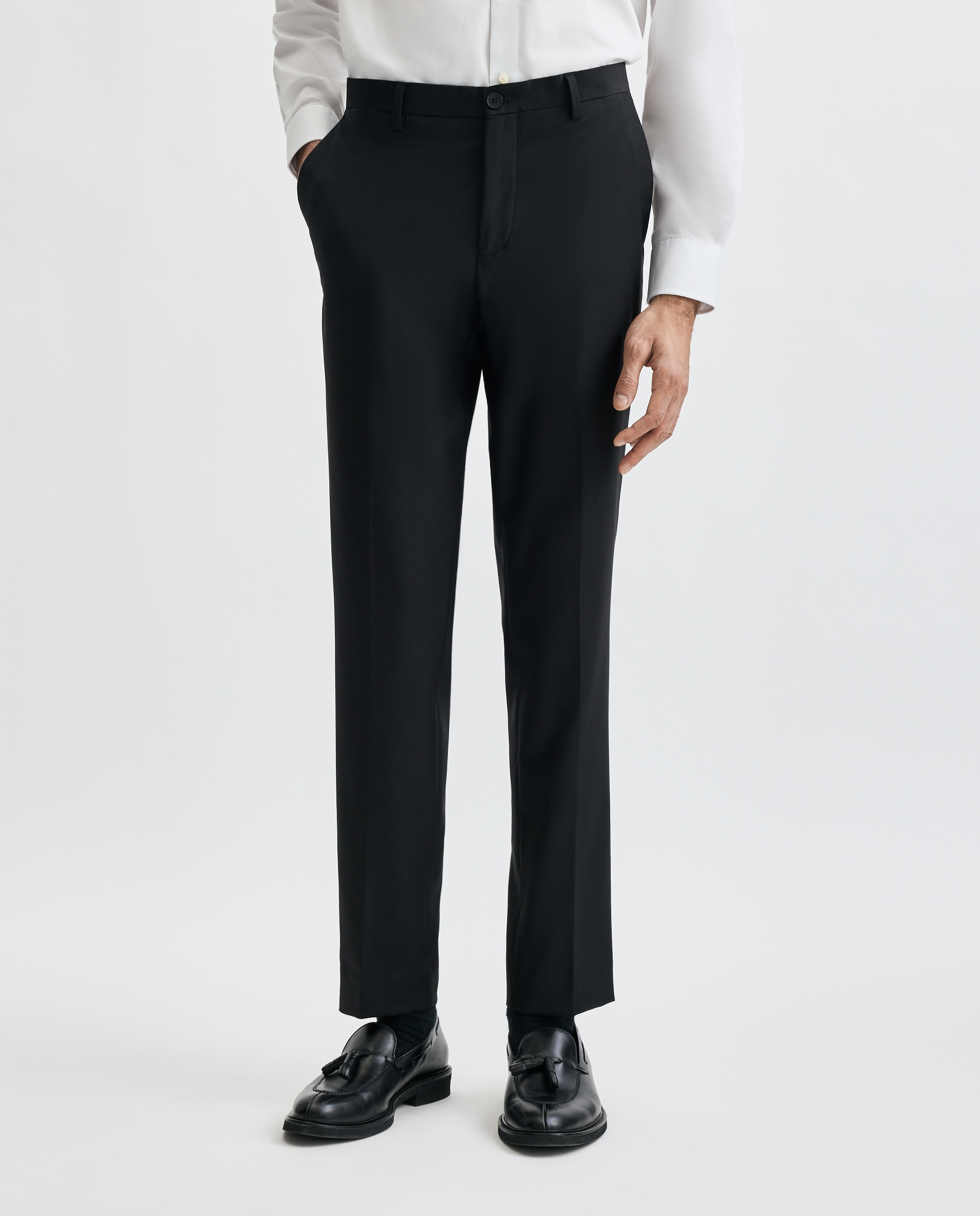 Pantalón de traje para hombre lisa - Easy Wear - Negro Negro-2