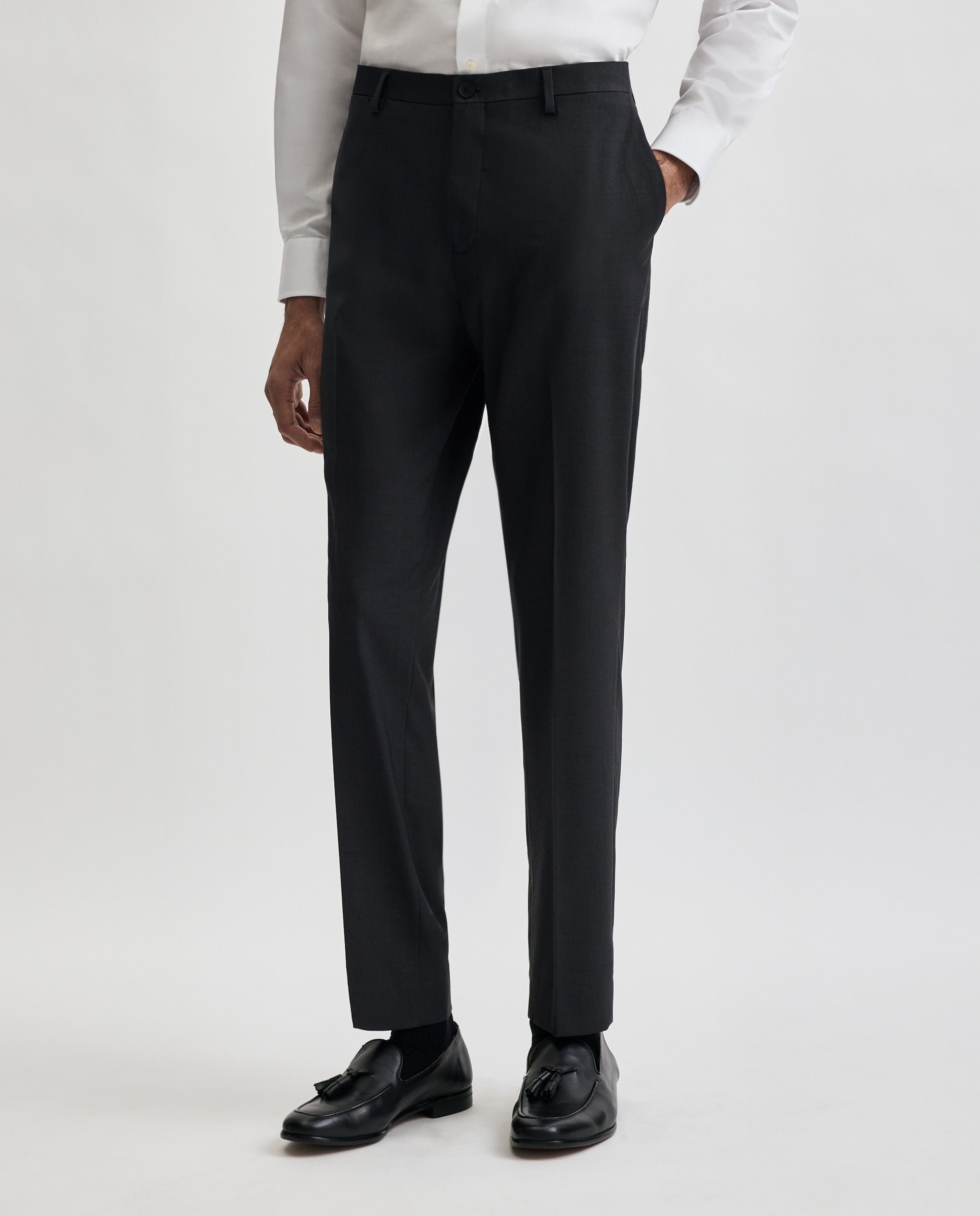 Pantalón de traje para hombre lisa - Easy Wear - Gris Gris-2