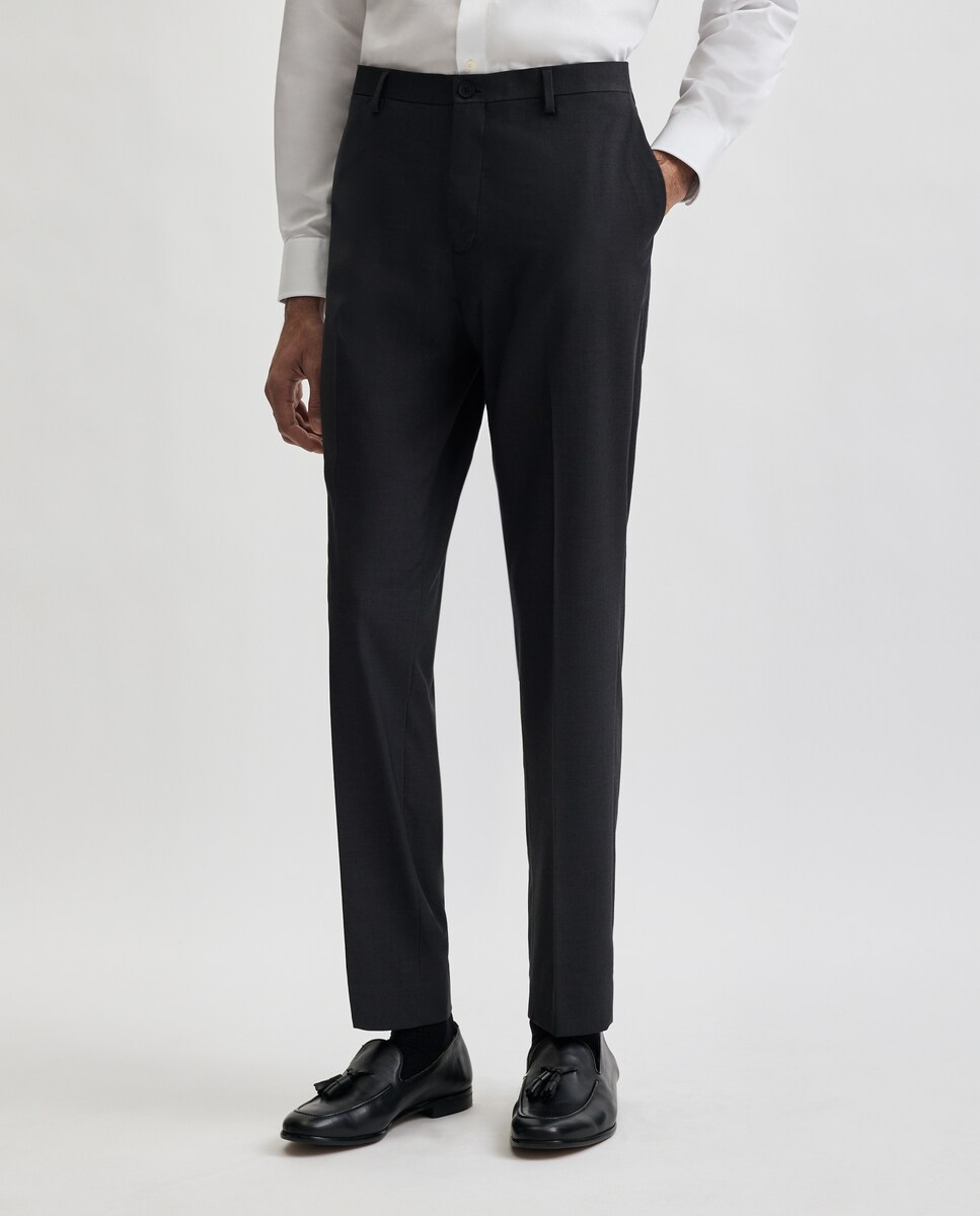 Calças de Fato Lisas Cinzento-2