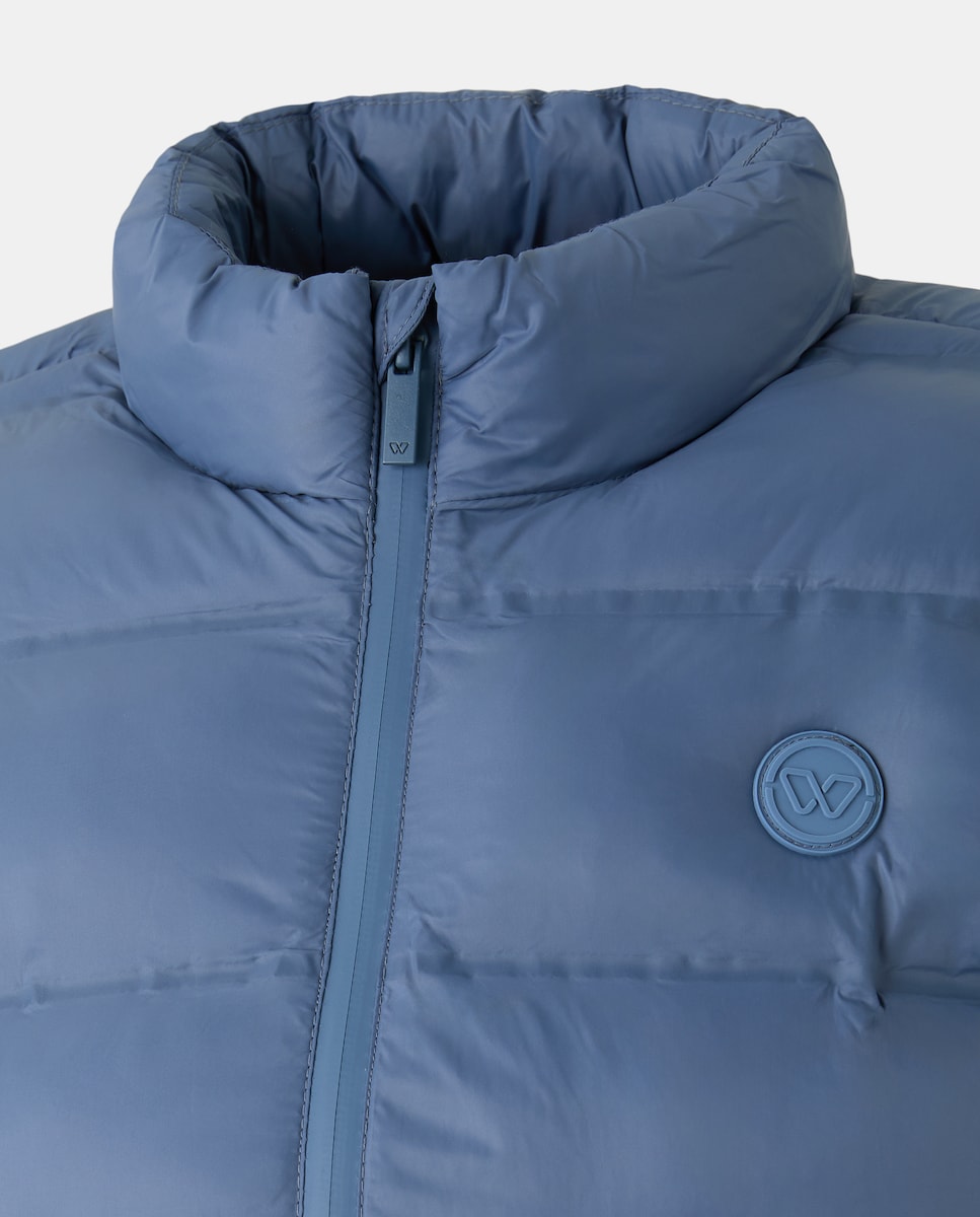 Colete Acolchoado Ligeiro Repelente à Água Azul-5