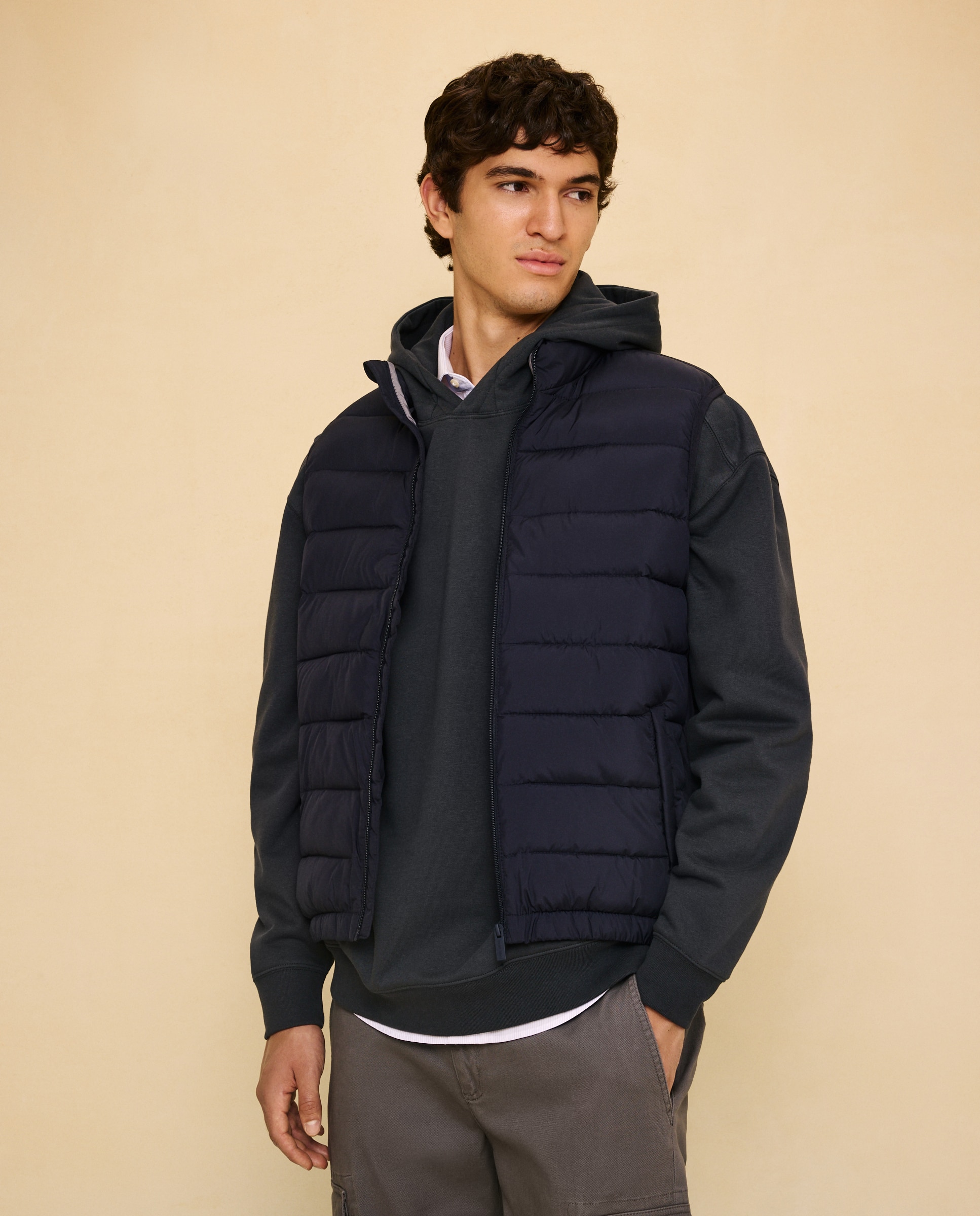 Chaleco acolchado ligero repelente al agua de hombre - Easy Wear - Azul marino Azul marino-1