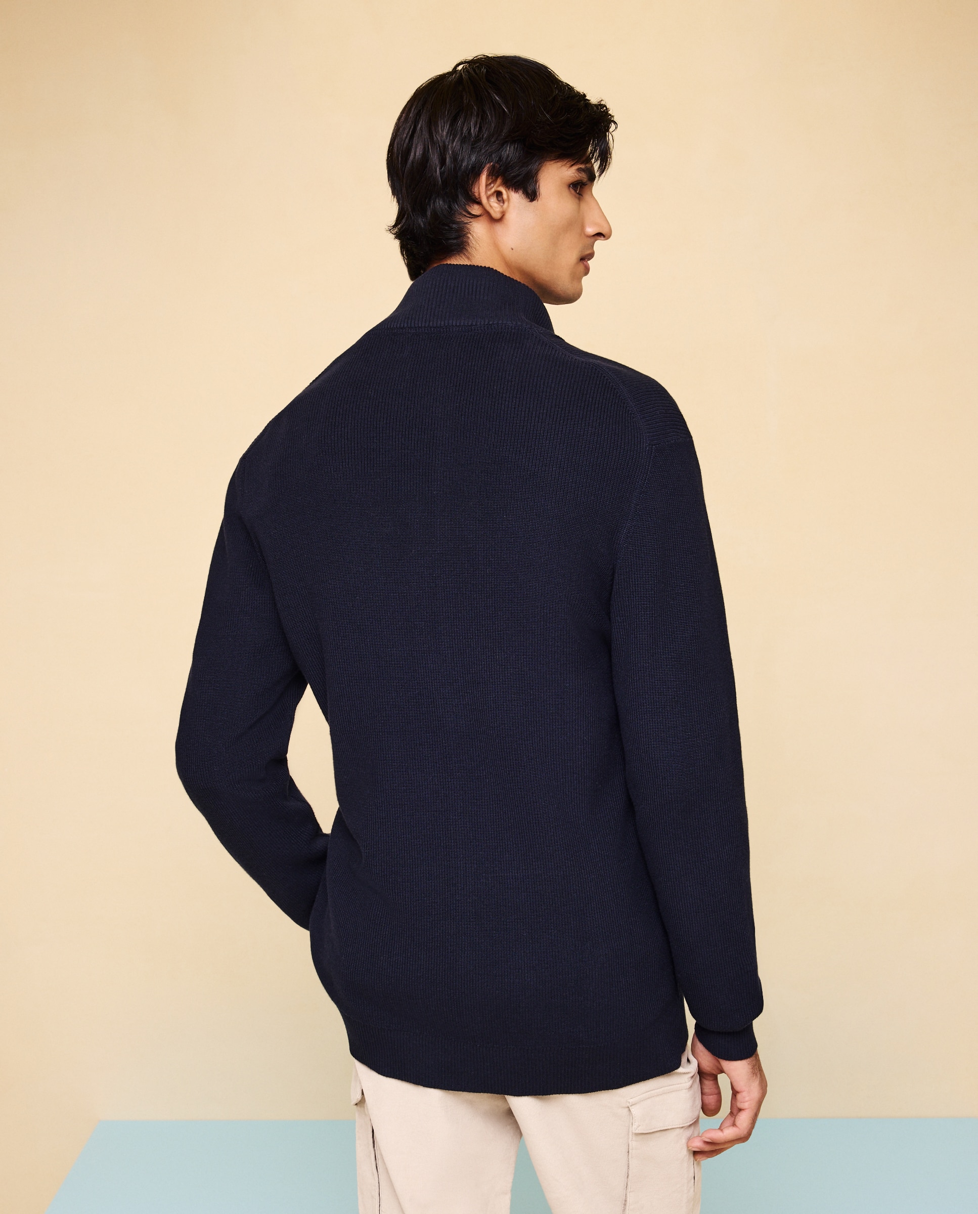 Cárdigan de cremallera de hombre - Easy Wear - Azul marino Azul marino-3