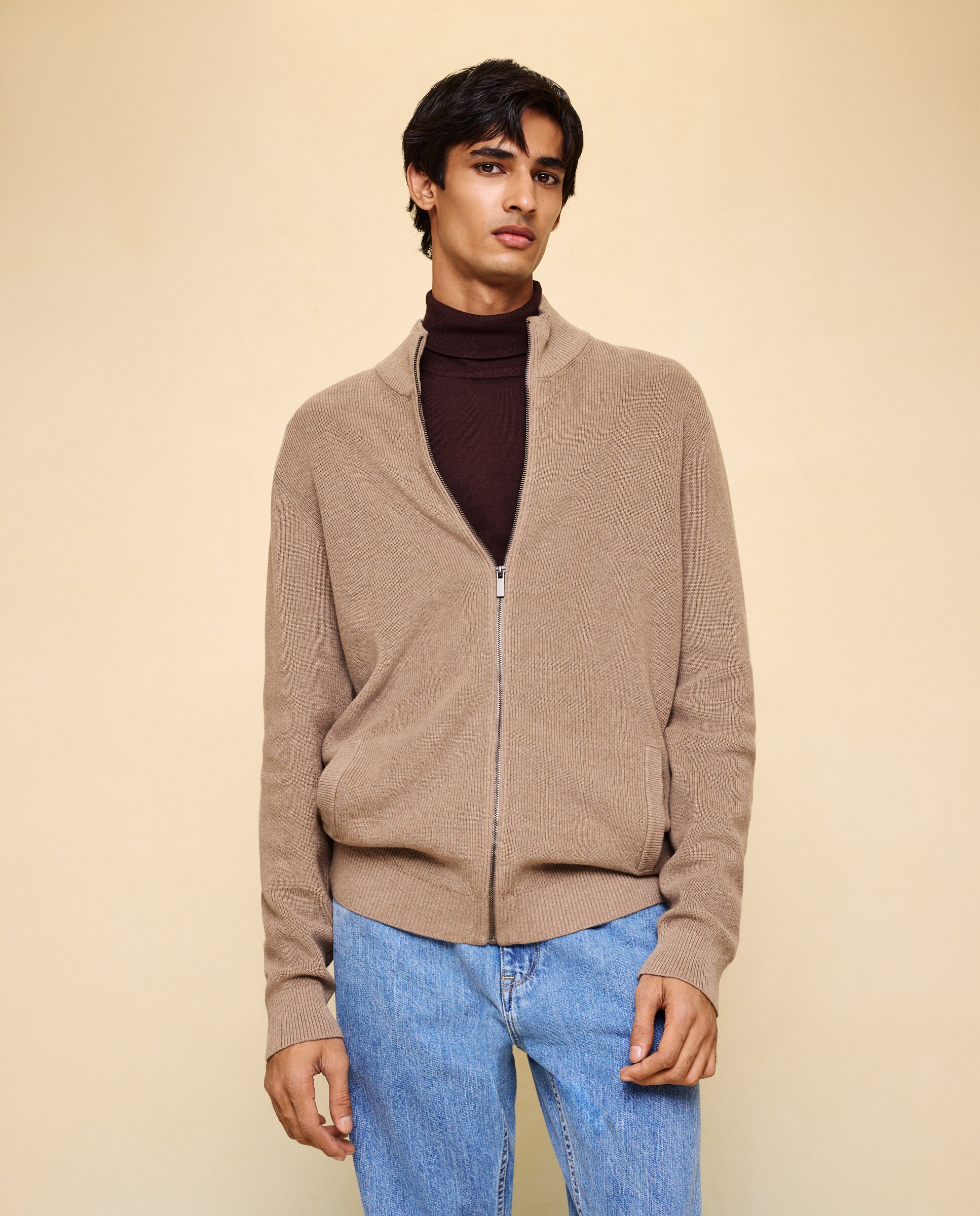 Cárdigan de cremallera de hombre - Easy Wear - 120 Crudo 120 Crudo-2