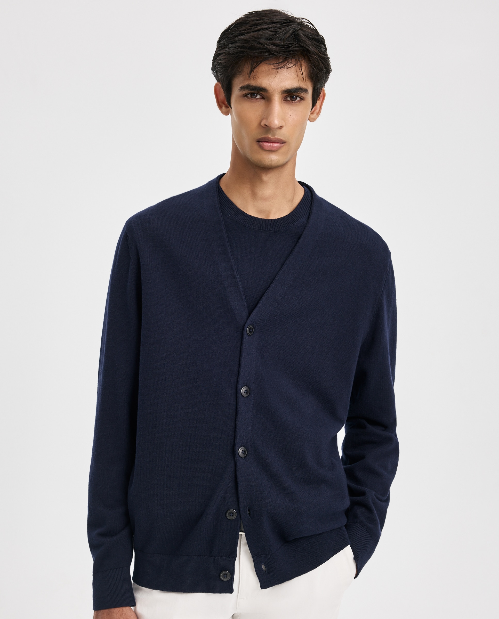 Cárdigan de botones de hombre - Easy Wear - Azul marino Azul marino-2
