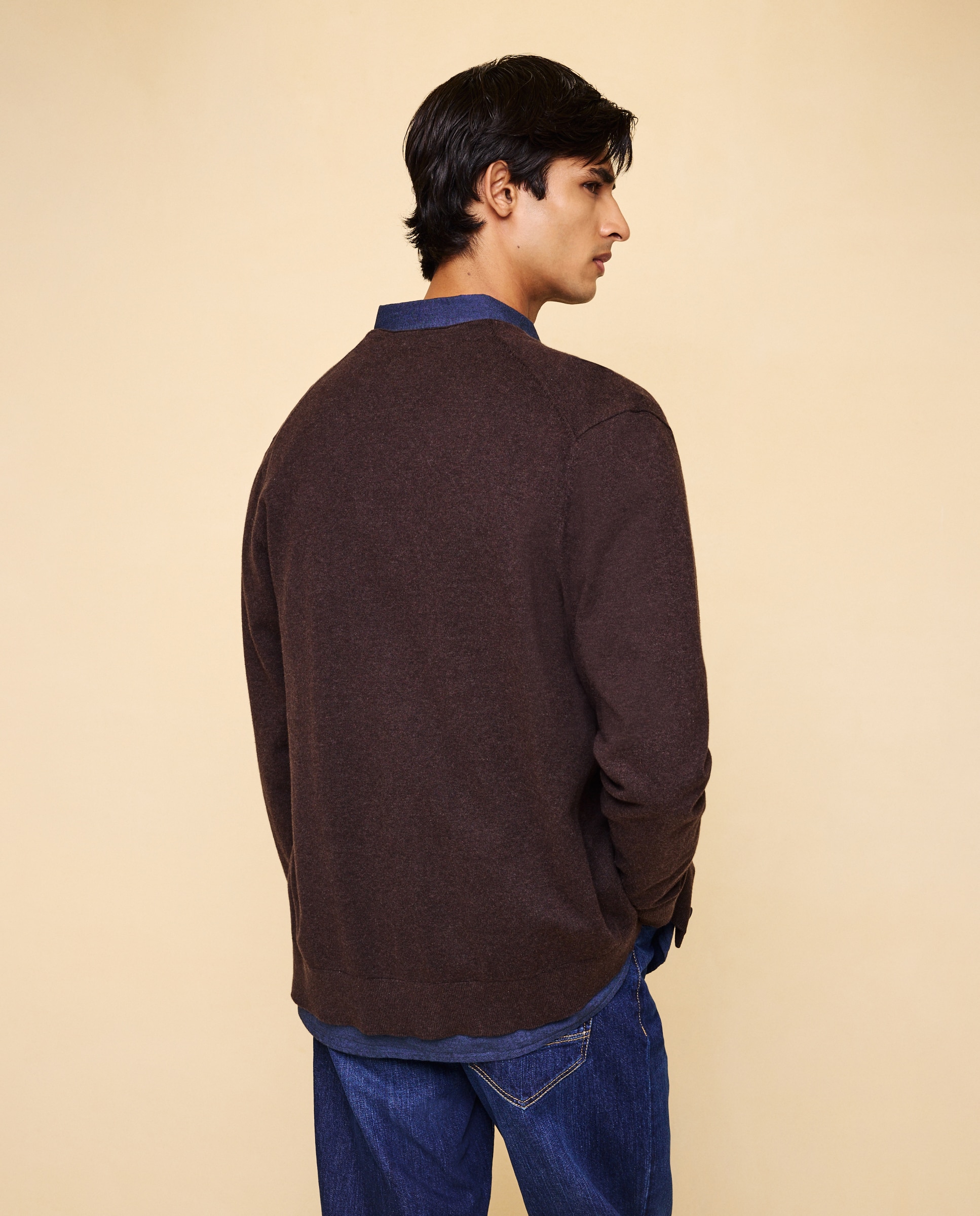Cardigan de Botões Castanho-2
