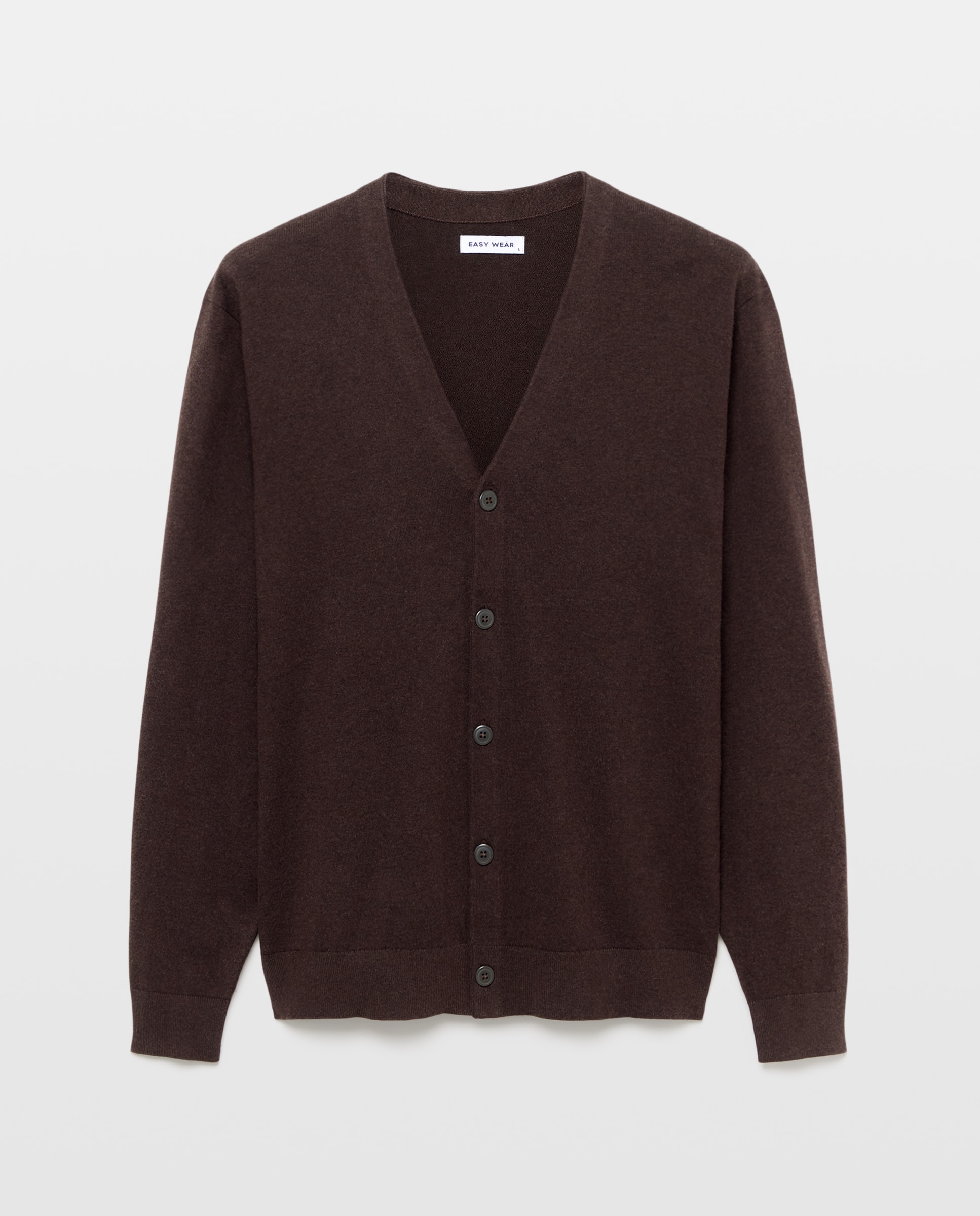 Cardigan de Botões Castanho-3