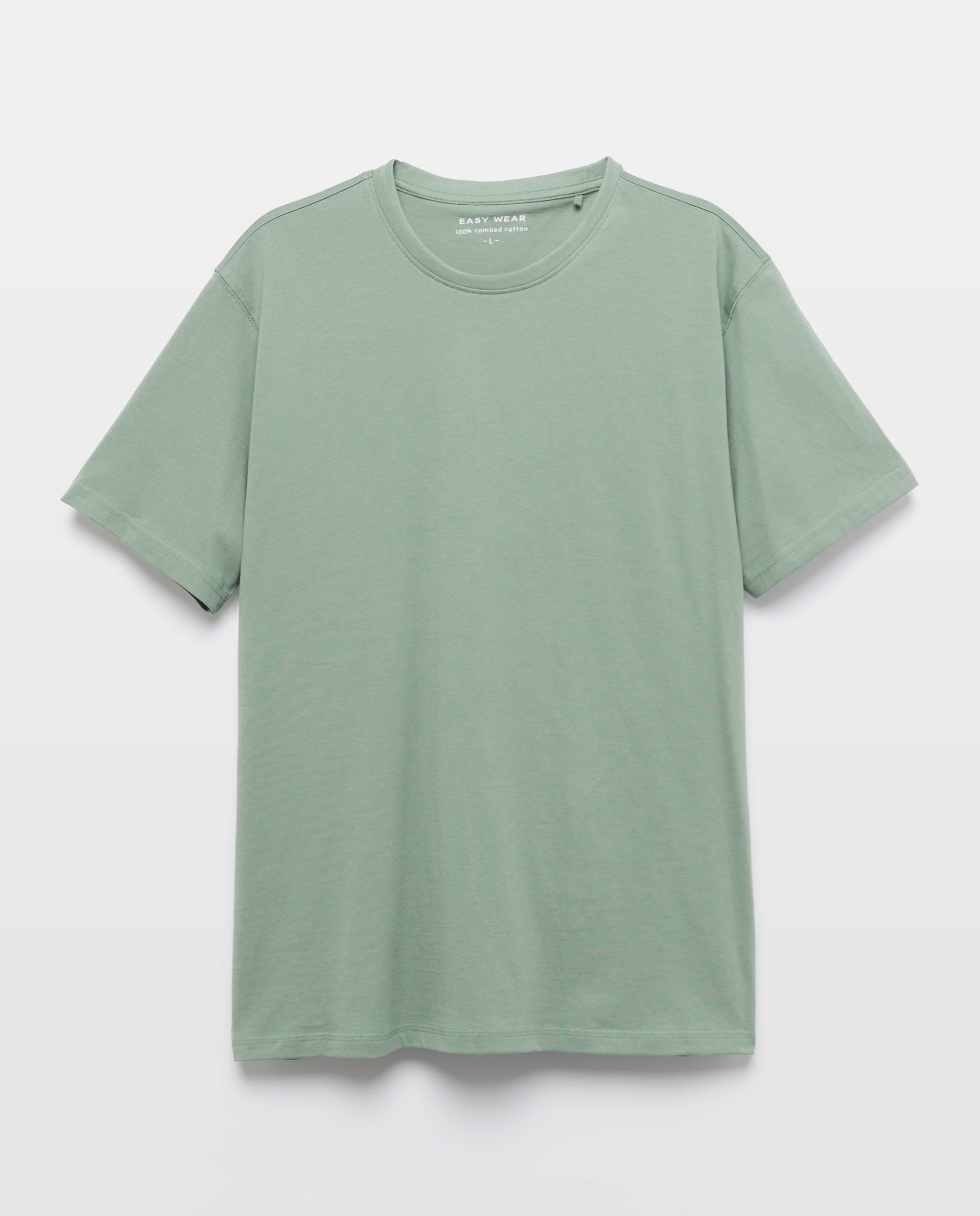 Camiseta lisa de manga corta de hombre - Easy Wear - Blanco Verde-4