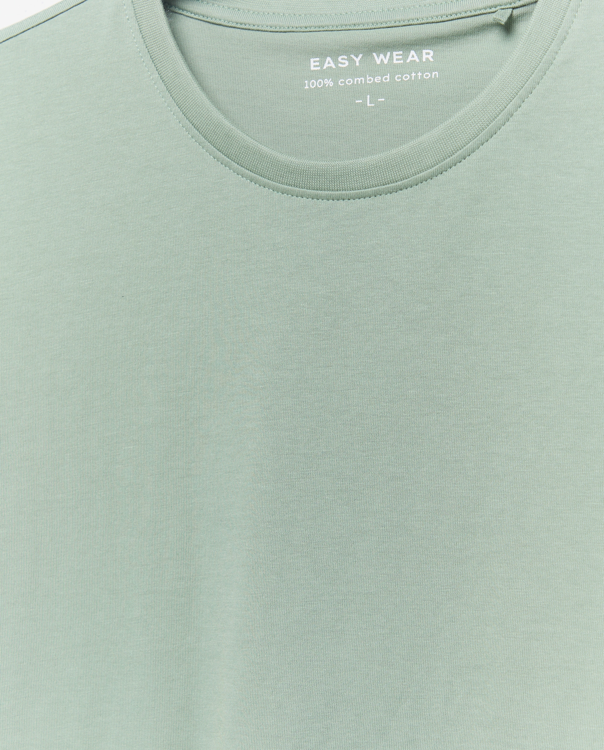 Camiseta lisa de manga corta de hombre - Easy Wear - Blanco Verde-5