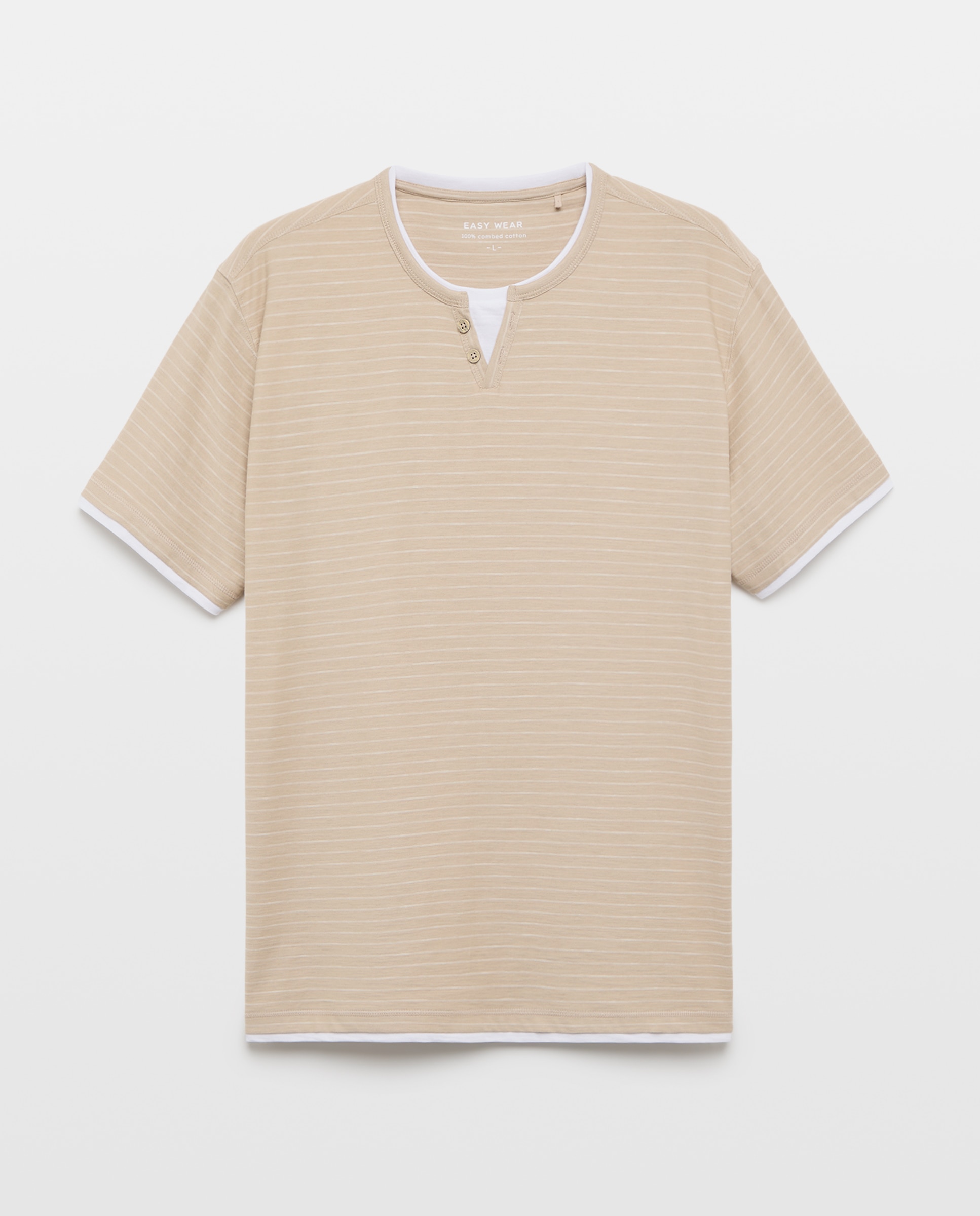 T-shirt de Peça Dupla com Manga Curta Branco-5