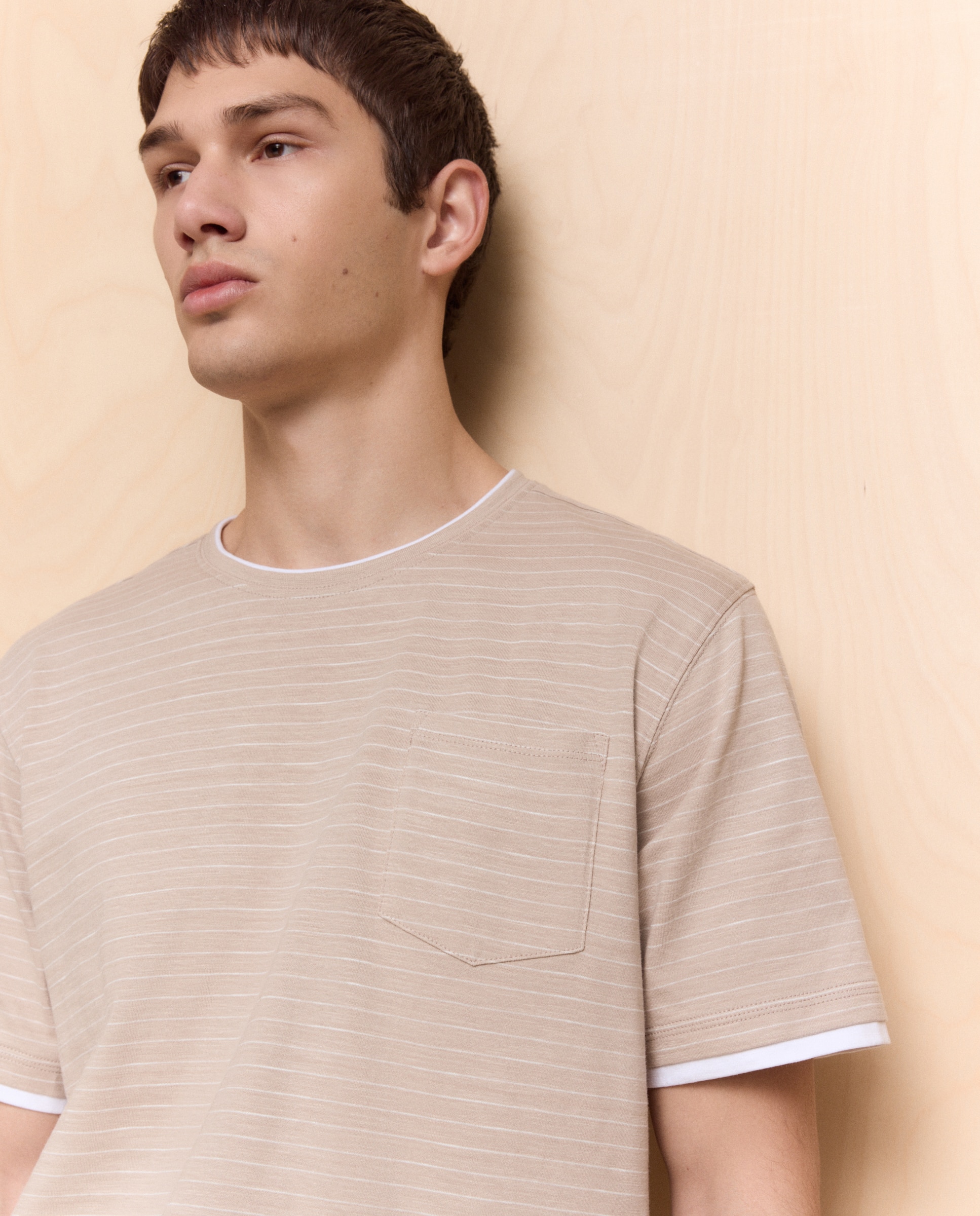 Camiseta manga corta cuello caja de hombre - Easy Wear - Blanco Blanco-2