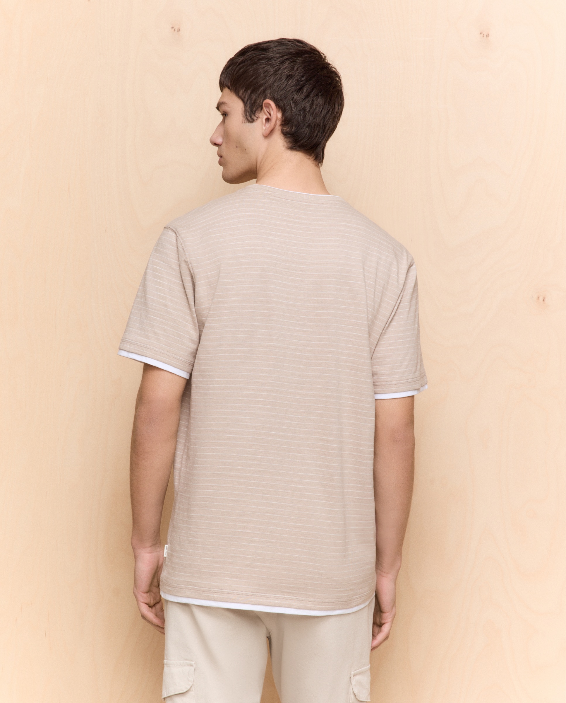 Camiseta manga corta cuello caja de hombre - Easy Wear - Blanco Blanco-3