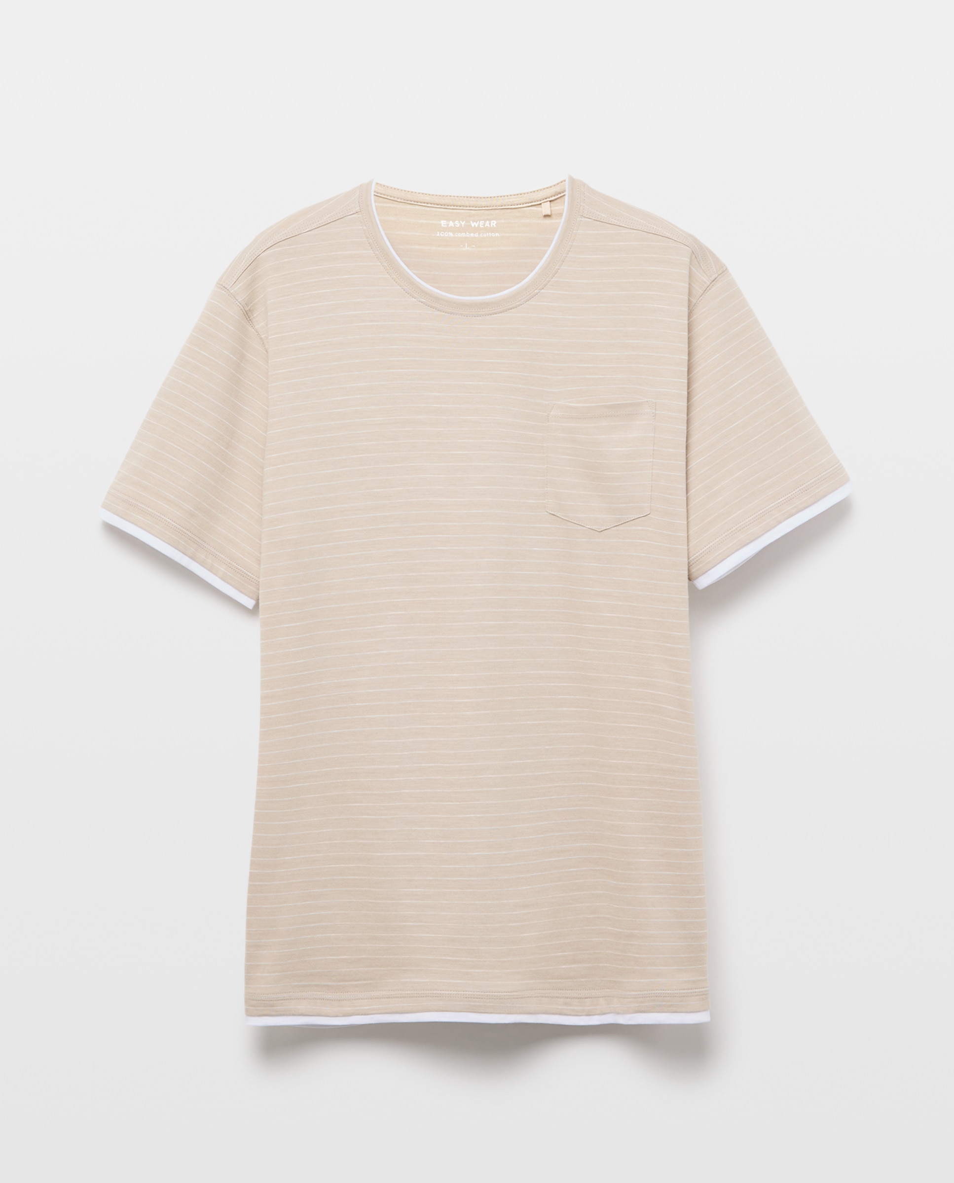 Camiseta manga corta cuello caja de hombre - Easy Wear - Blanco Blanco-5